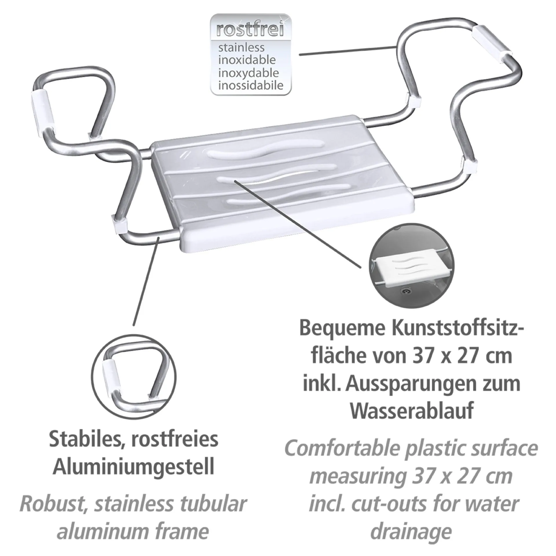 WENKO SECURA Badewannensitz, Weiß, 120 kg Tragkraft