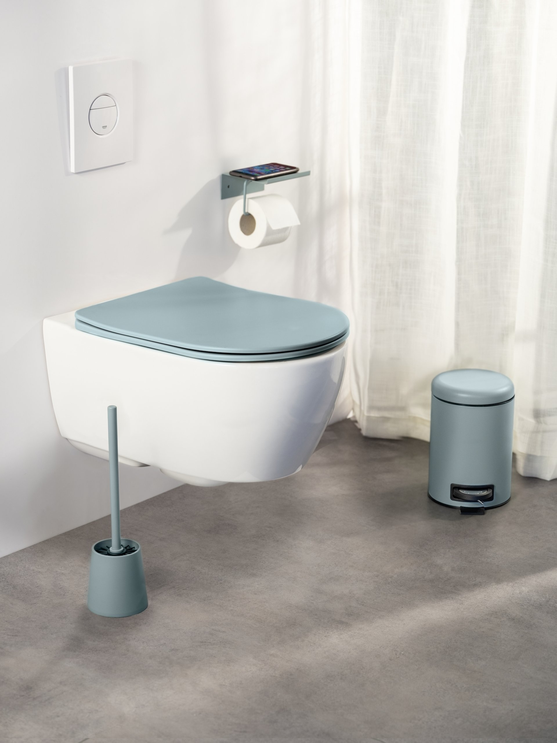 WENKO GALATI WC-Sitz, Blau matt, mit Absenkautomatik, Soft-Touch-Effekt