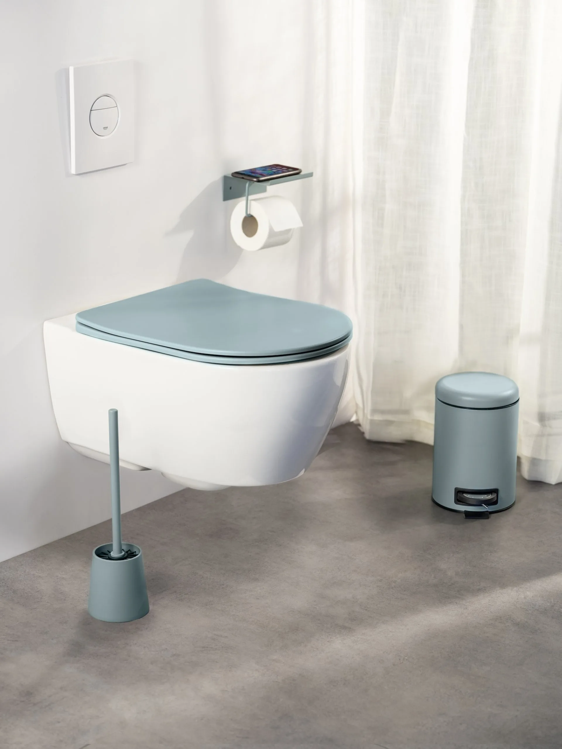 WENKO GALATI WC-Sitz, Blau matt, mit Absenkautomatik, Soft-Touch-Effekt