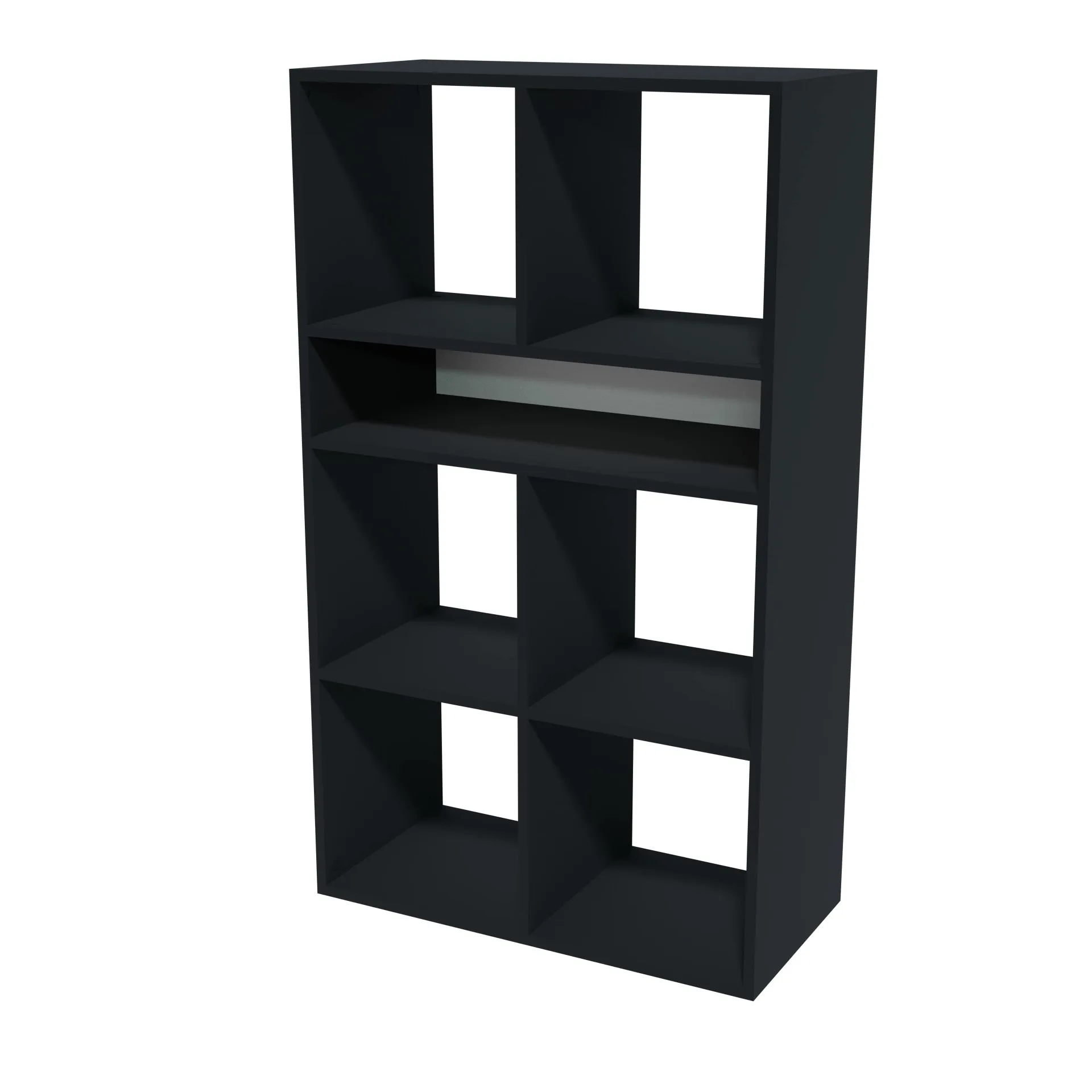 BADEDU WARD Regal 72 cm breit, Anthrazit, 7 Fächer