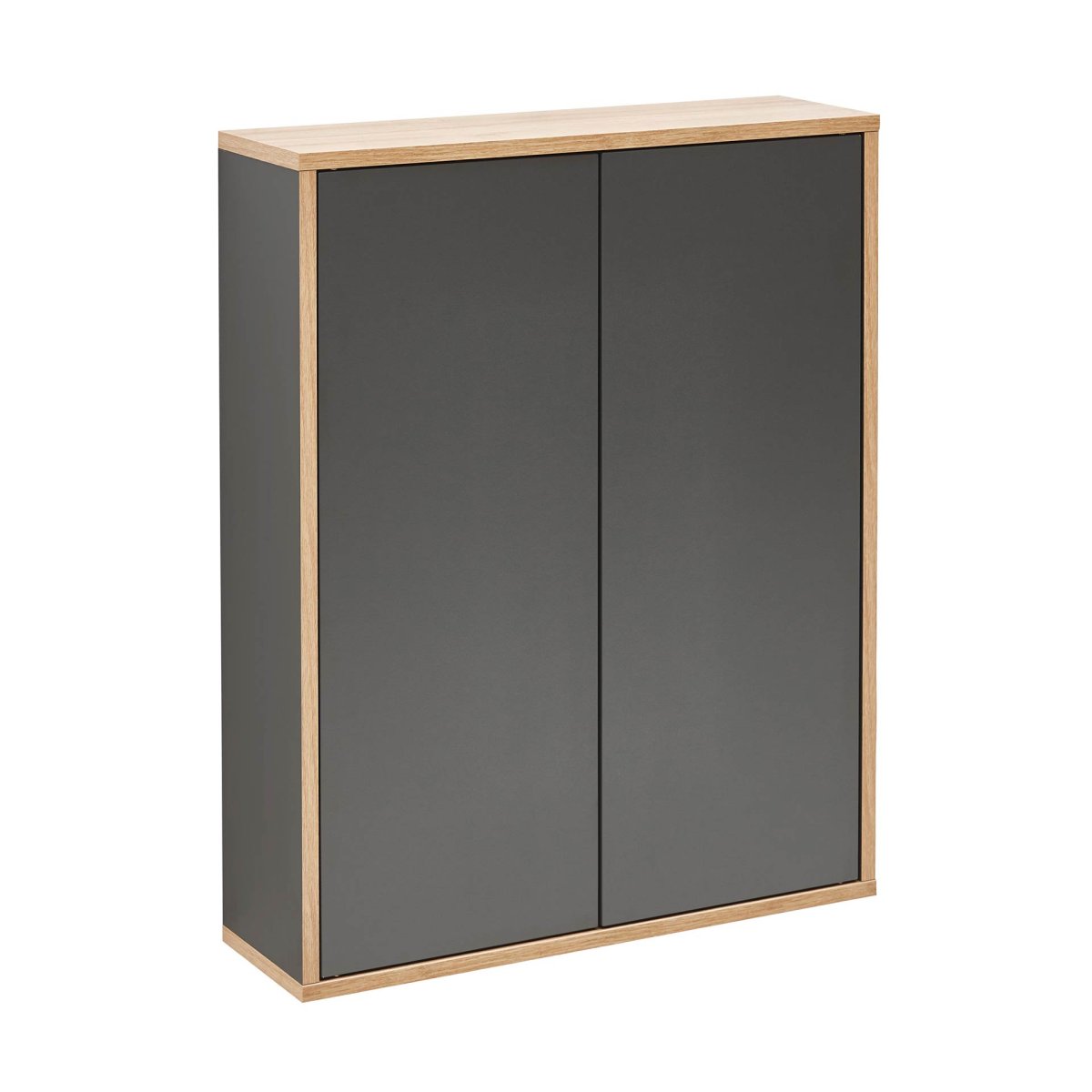 Fackelmann FINN Doppel Hängeschrank 60 cm, Braun hell/Anthrazit