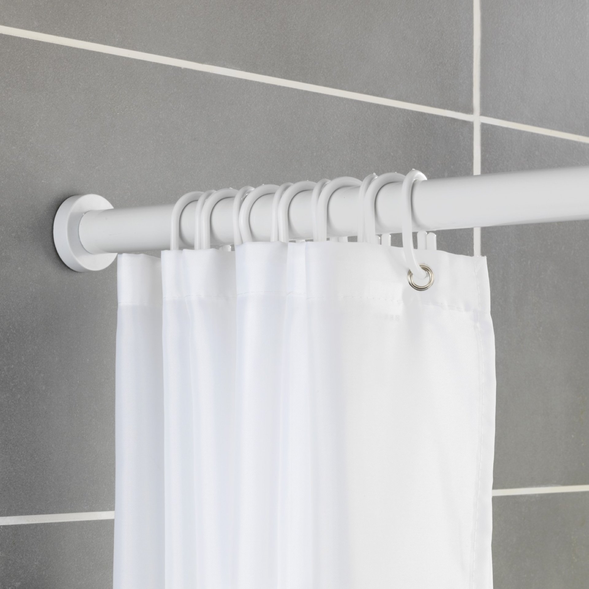 WENKO LUZ Teleskop Duschstange 70-115 cm, Weiß, Aluminium rostfrei