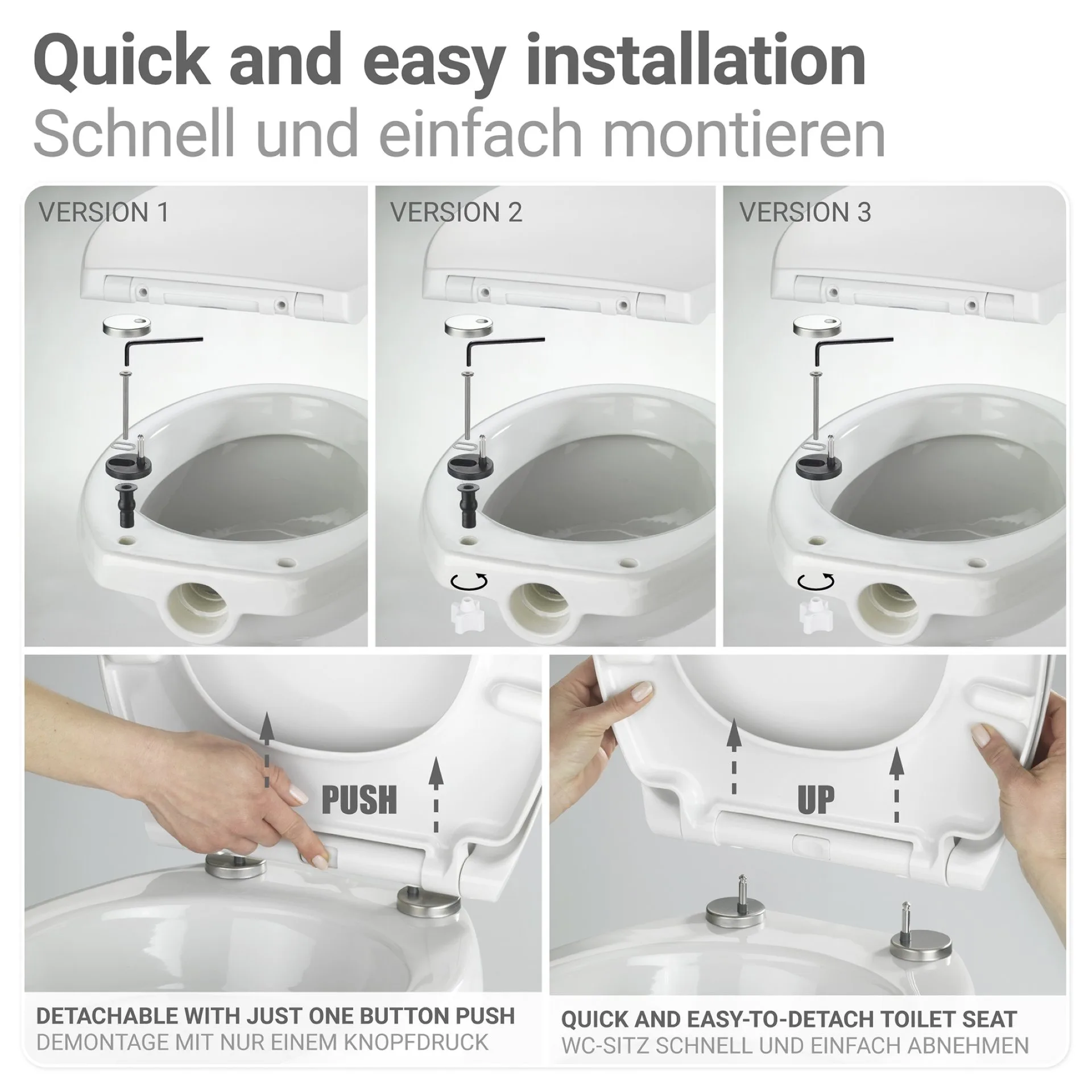 WENKO GALATI WC-Sitz, Blau matt, mit Absenkautomatik, Soft-Touch-Effekt