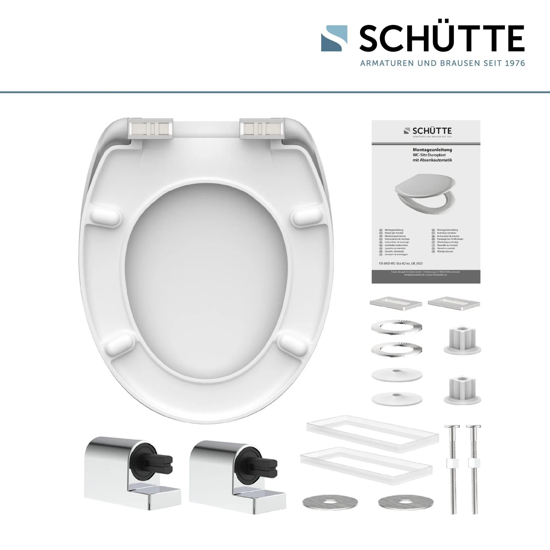 SCHÜTTE WHITE WC-Sitz, Kunststoff, mit Absenkautomatik