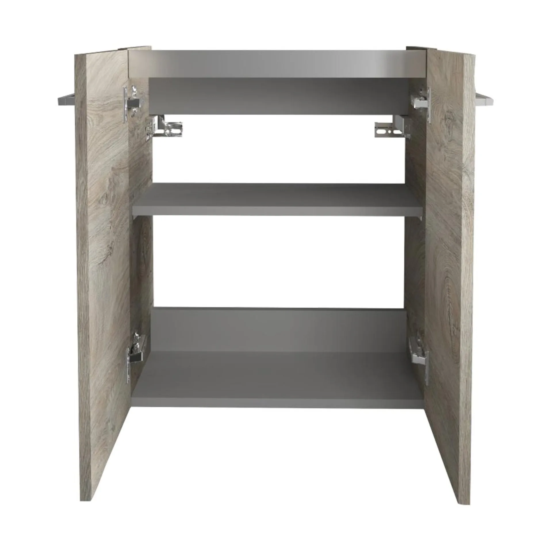 FACKELMANN SBC STANFORD Waschbeckenunterschrank Gäste WC 55 cm breit, Braun hell, 2 Türen