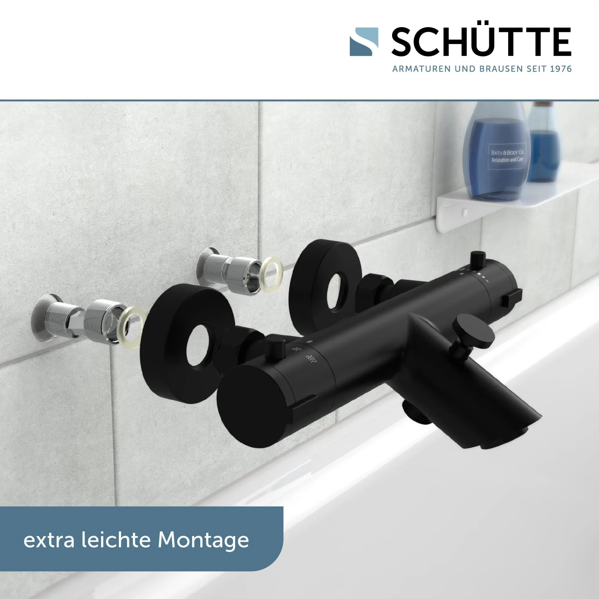 SCHÜTTE LONDON Badewannenthermostat, Schwarz matt
