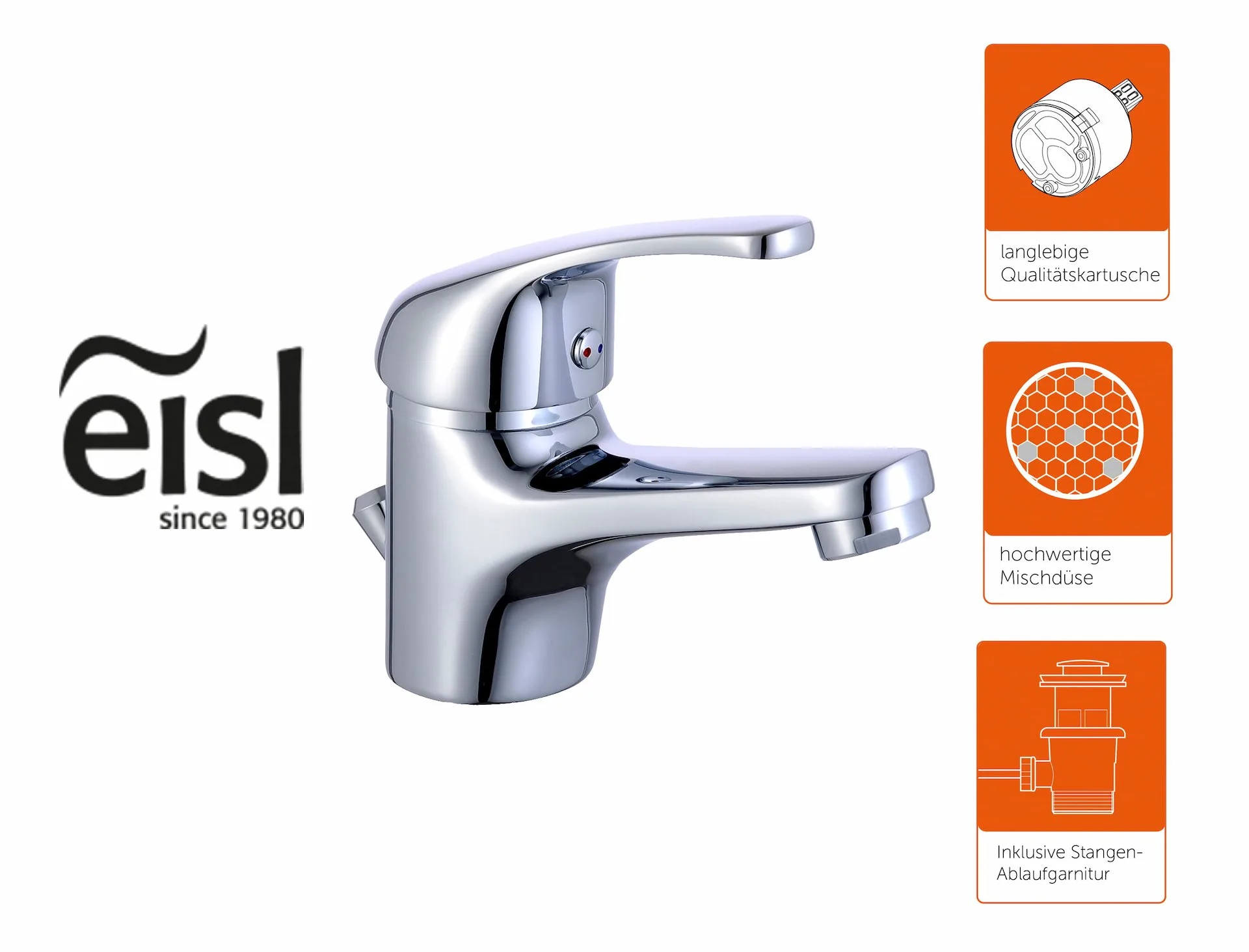 Eisl GRANDE VITA CLASSIC Waschtischarmatur, Chrom