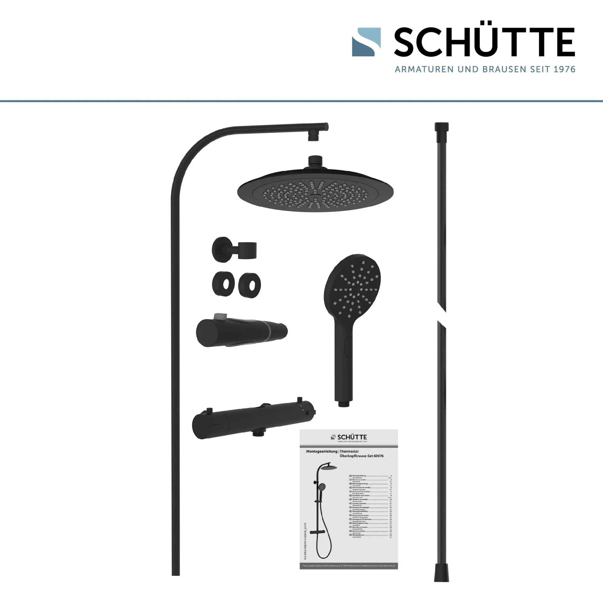 SCHÜTTE MADURA FRESH Überkopf-Brauseset, Schwarz matt