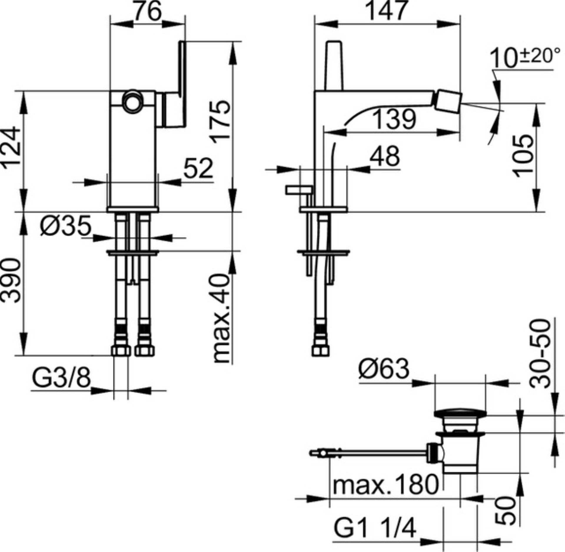 Keuco EDITION 11 Waschtischarmatur mit Garnitur, verchromt