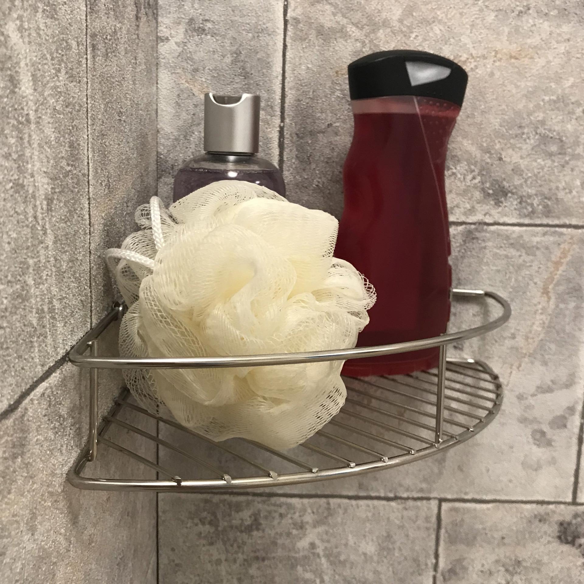 Fackelmann Dusch Eckablage 20 x 20 x 4,8 cm, Edelstahl