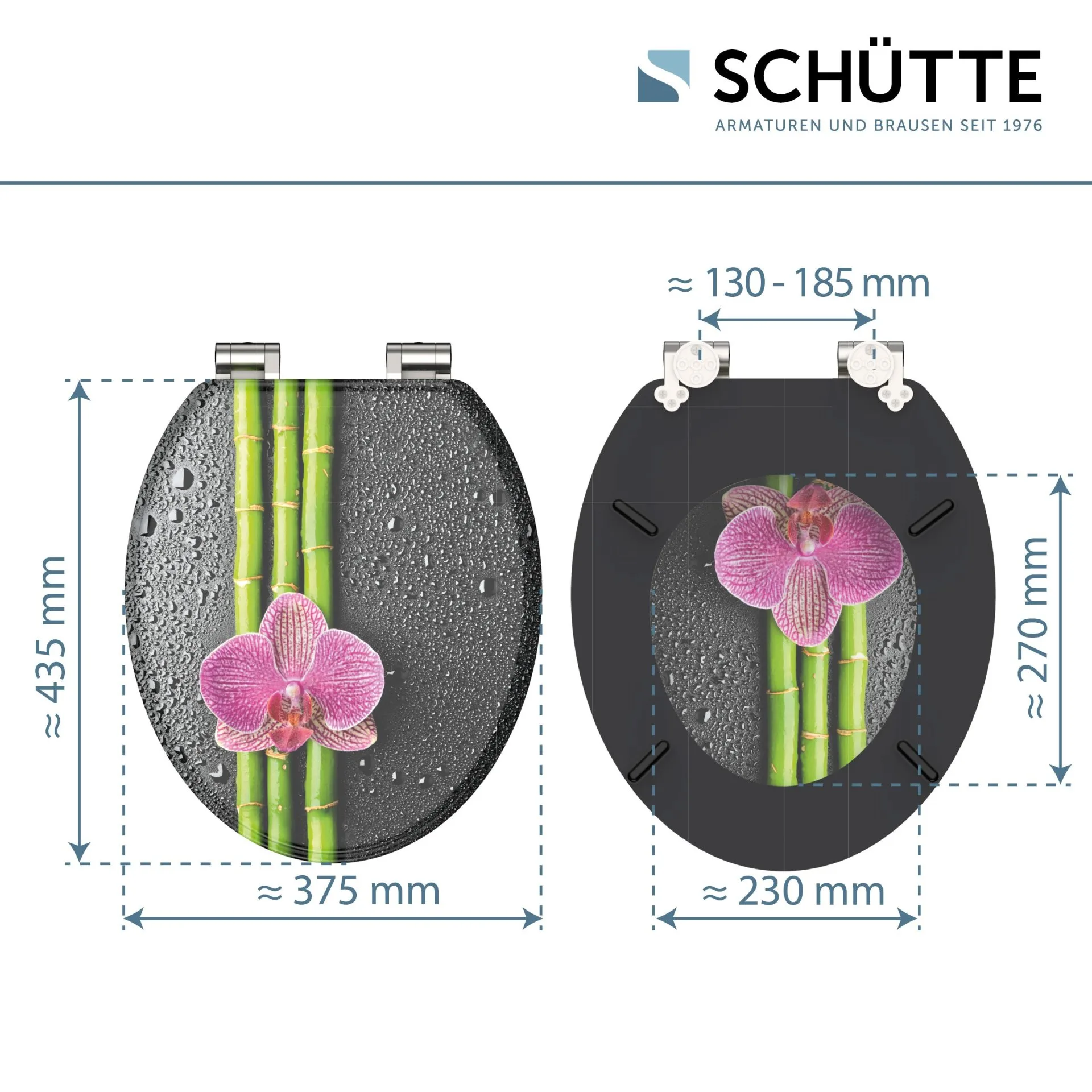 SCHÜTTE ASIA WC-Sitz, Grau, MDF, mit Absenkautomatik