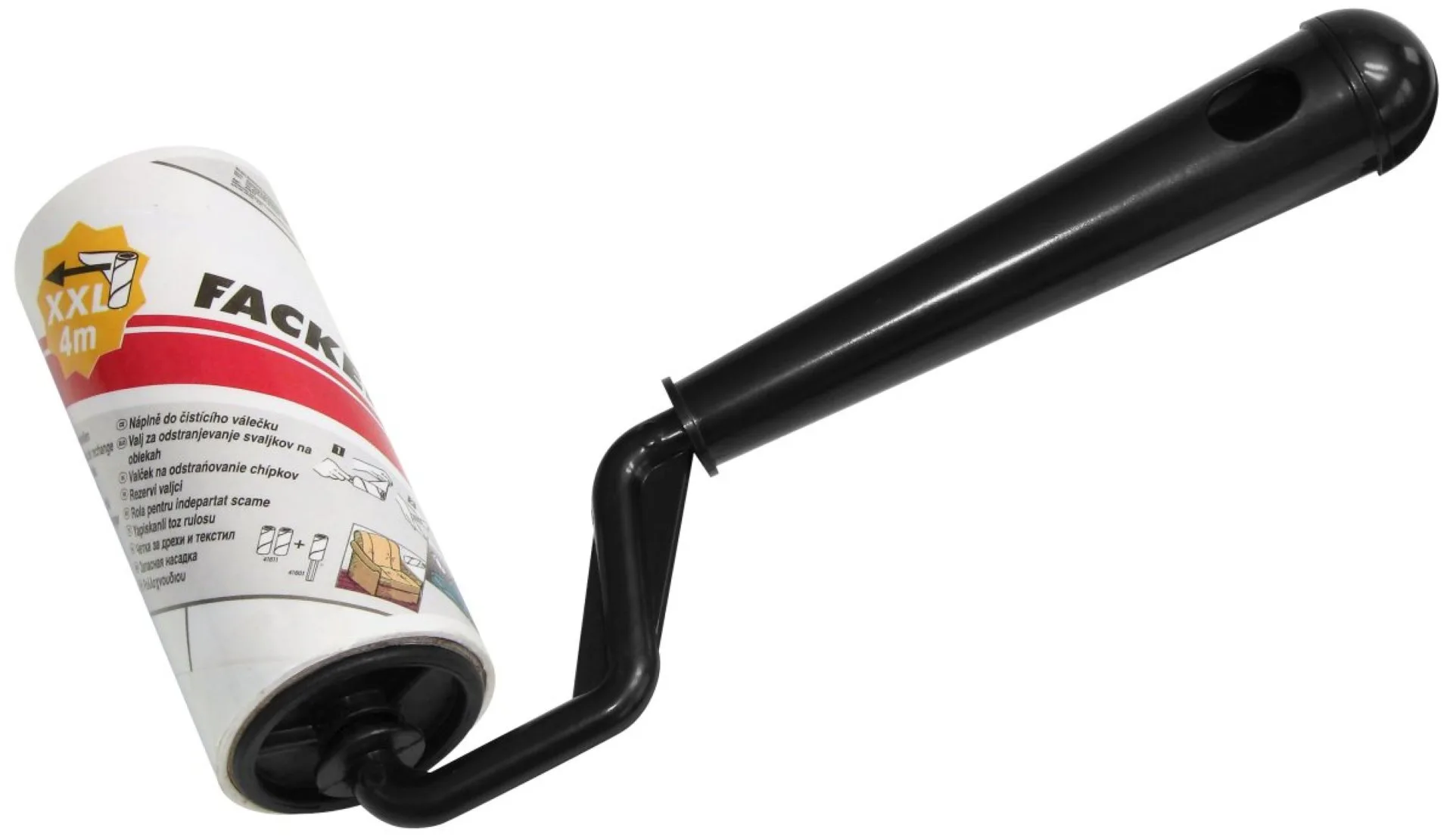FACKELMANN ERGONOMIC Fusselrolle, Schwarz, 24 Blatt, hängbar, ergonomisch