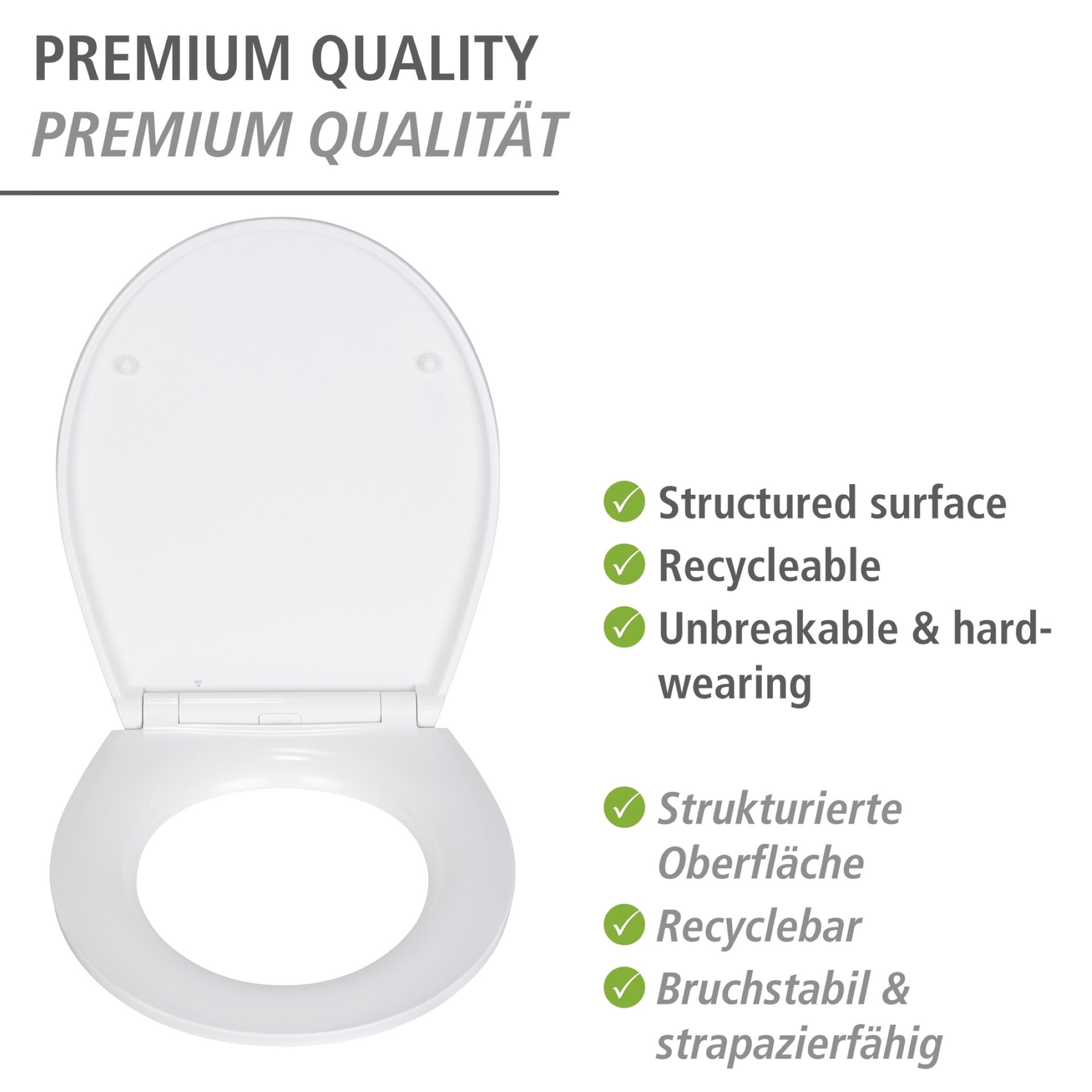 WENKO MARBLE WC-Ssitz, Grau, mit Absenkautomatik