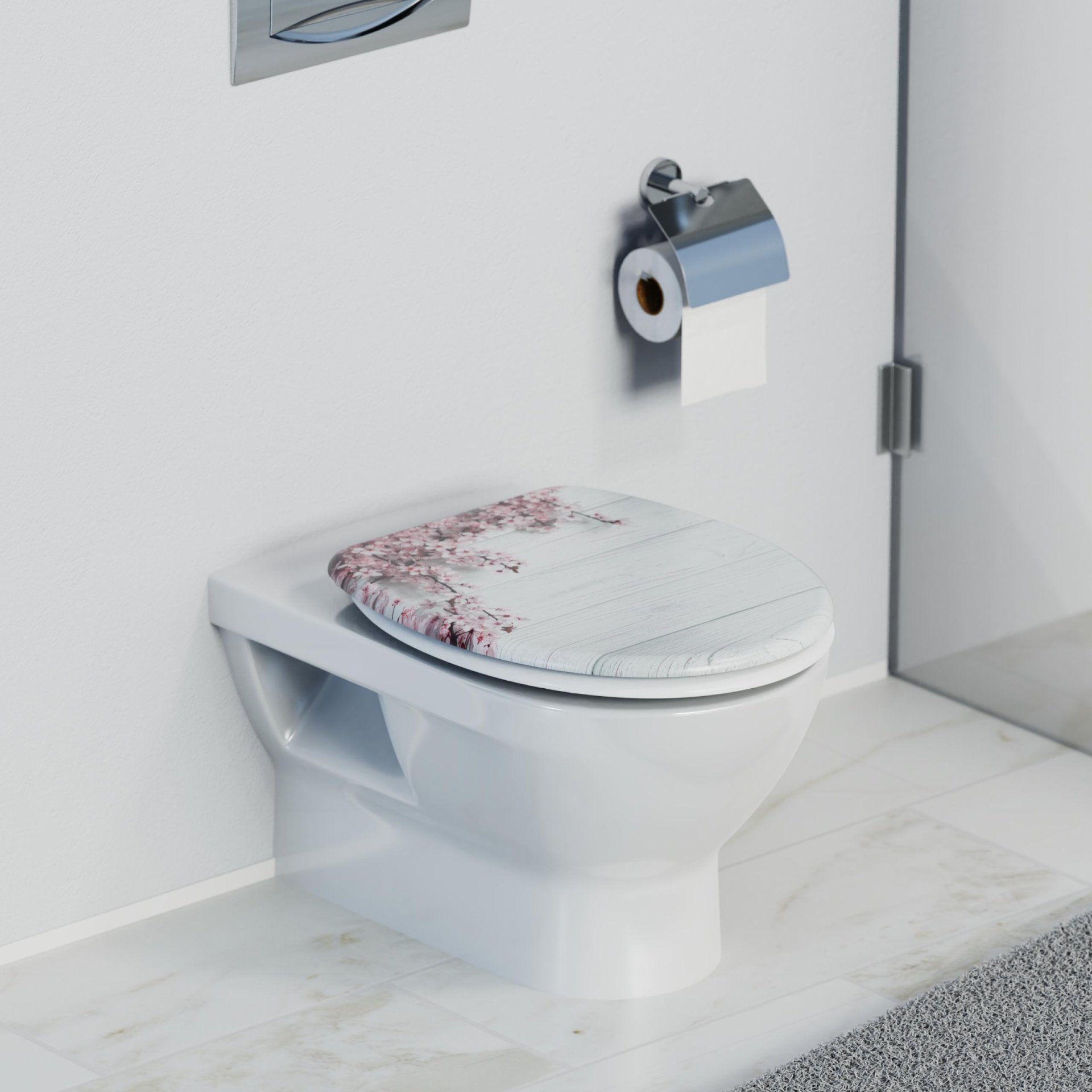 SCHÜTTE FLOWERS AND WOOD WC-Sitz, Kunststoff, mit Absenkautomatik