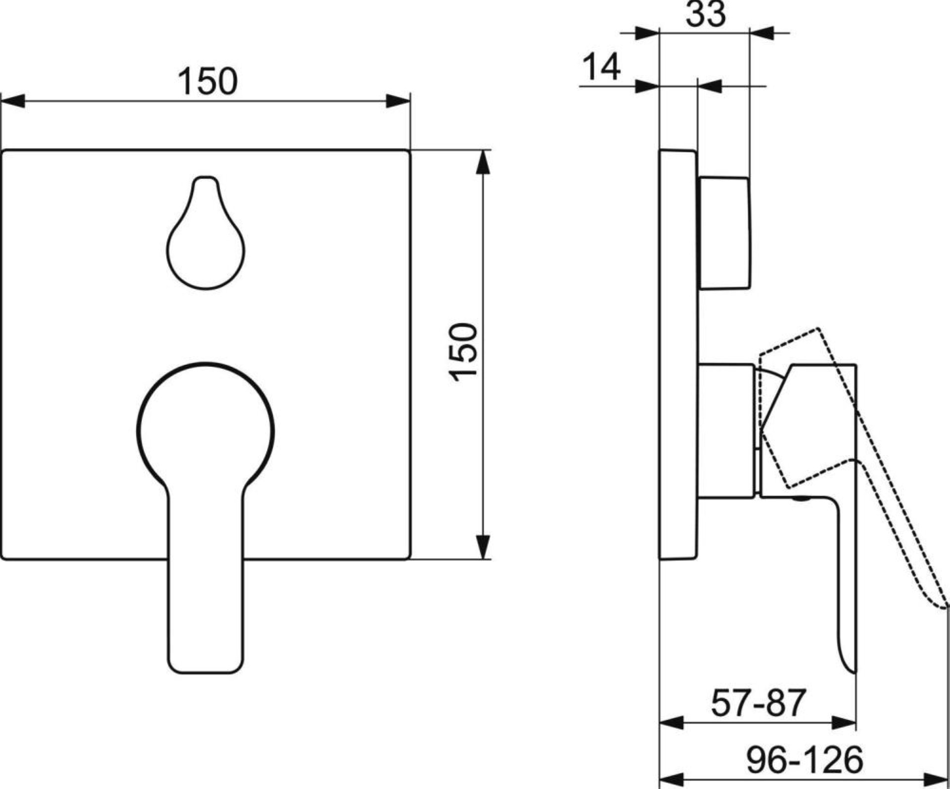 HANSA HANSALIGNA Badewannenarmatur, Chrom, eckig, Unterputz
