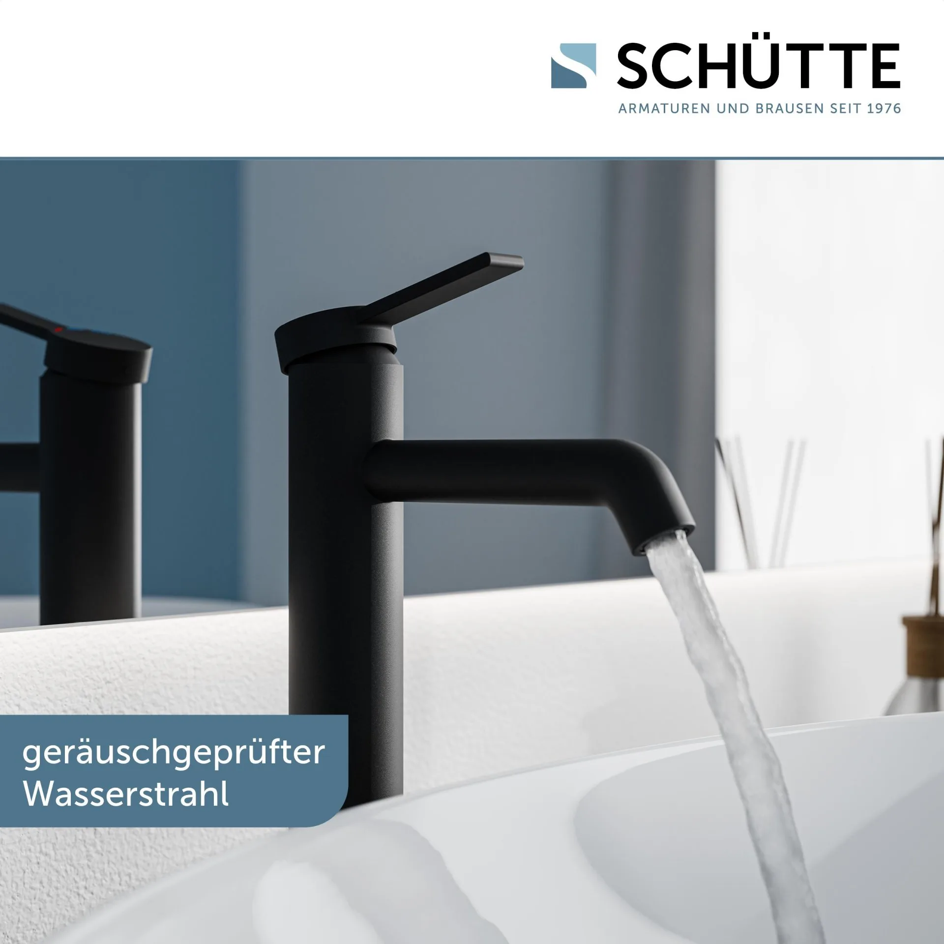 SCHÜTTE LOS ANGELES Waschtischarmatur, Schwarz matt, für Aufsatzwaschbecken