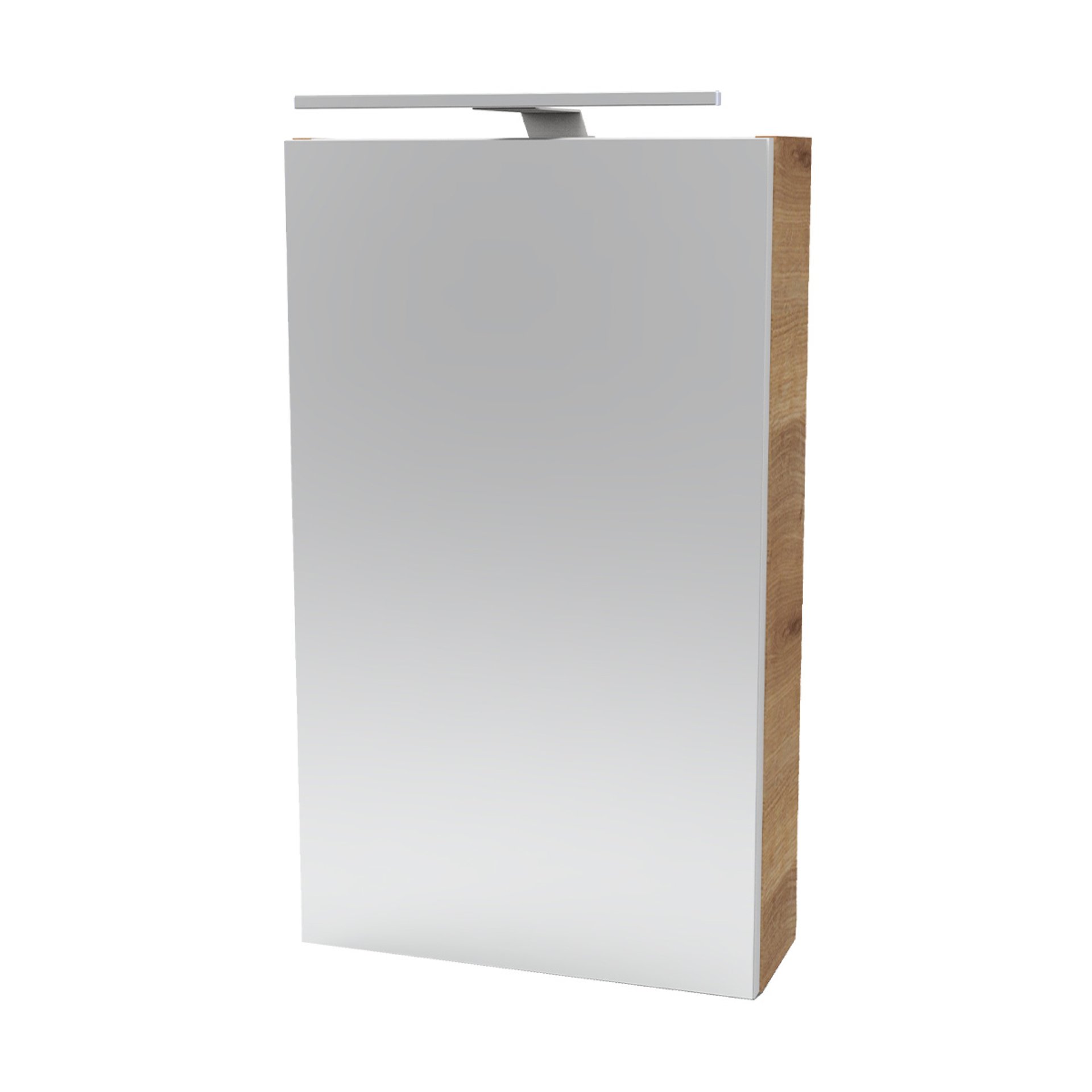 Fackelmann SBC MILANO Gäste-WC Spiegelschrank 40 cm, Braun hell, links