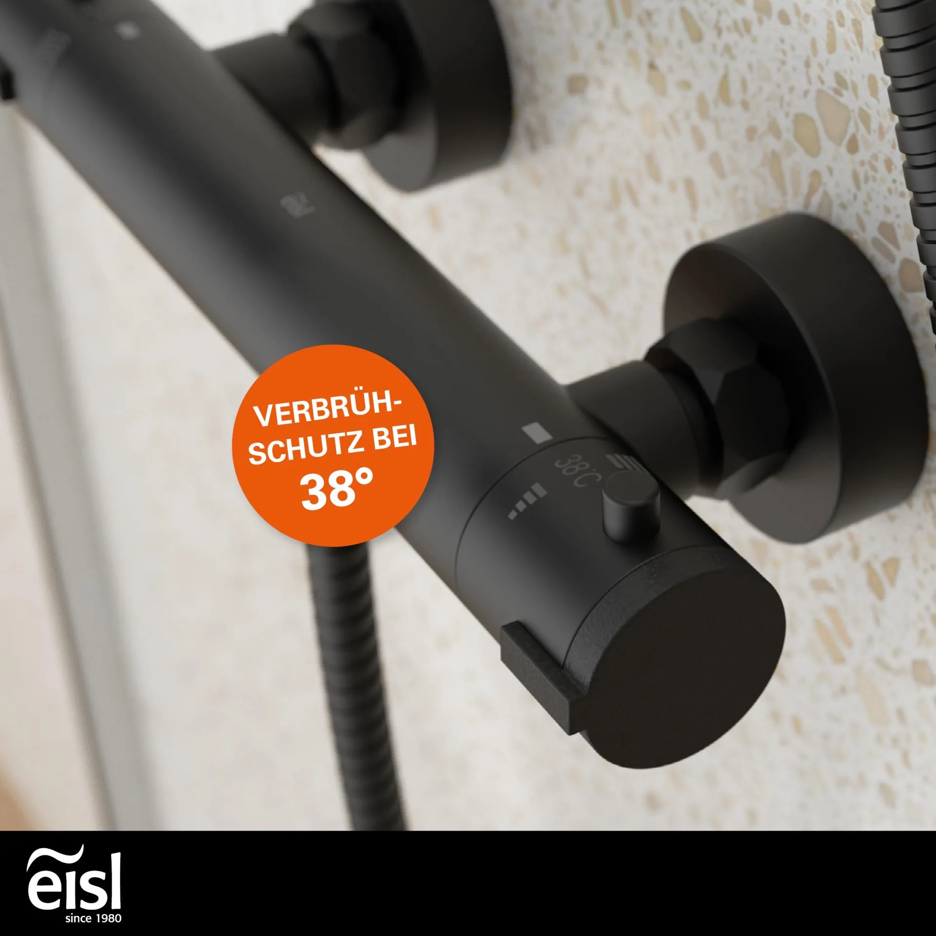 EISL CLAUDIO Duschthermostat, Schwarz matt