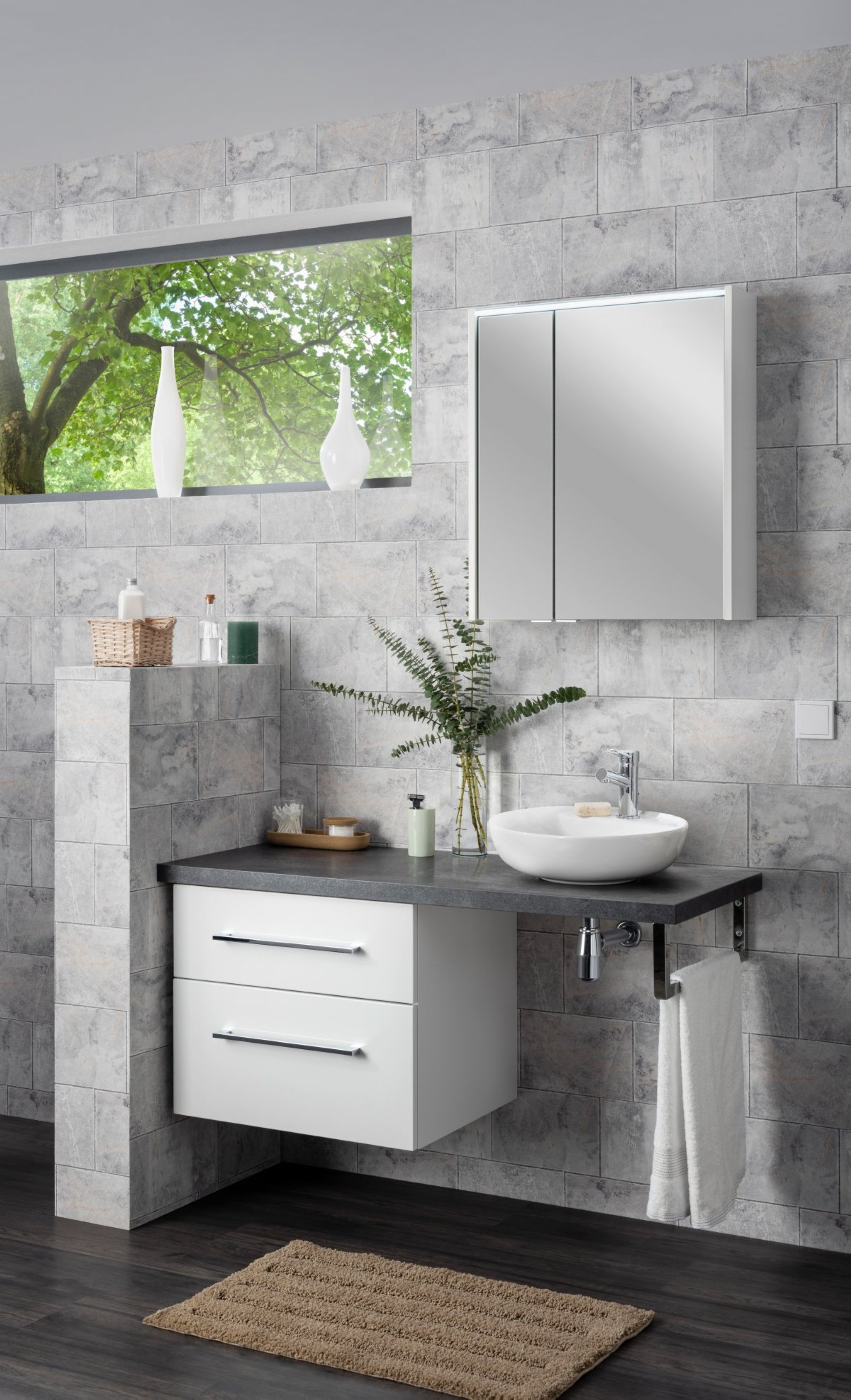 Fackelmann HYPE 3.0 Unterbauschrank 60 cm, Weiß, 2 Schubladen