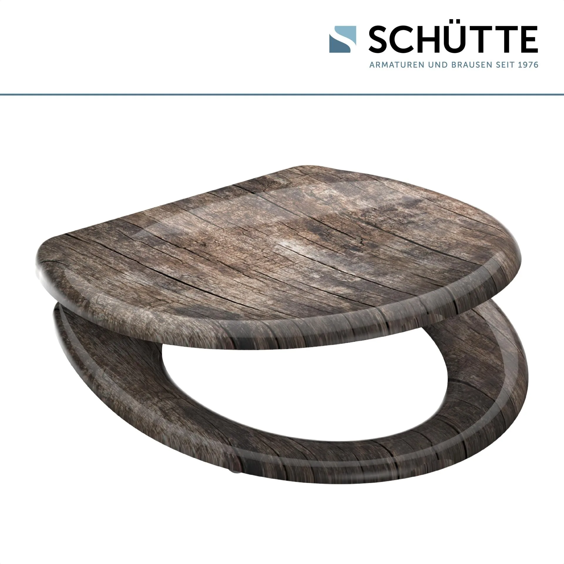 SCHÜTTE OLD WOOD WC-Sitz, Kunststoff, mit Absenkautomatik und Schnellverschluss