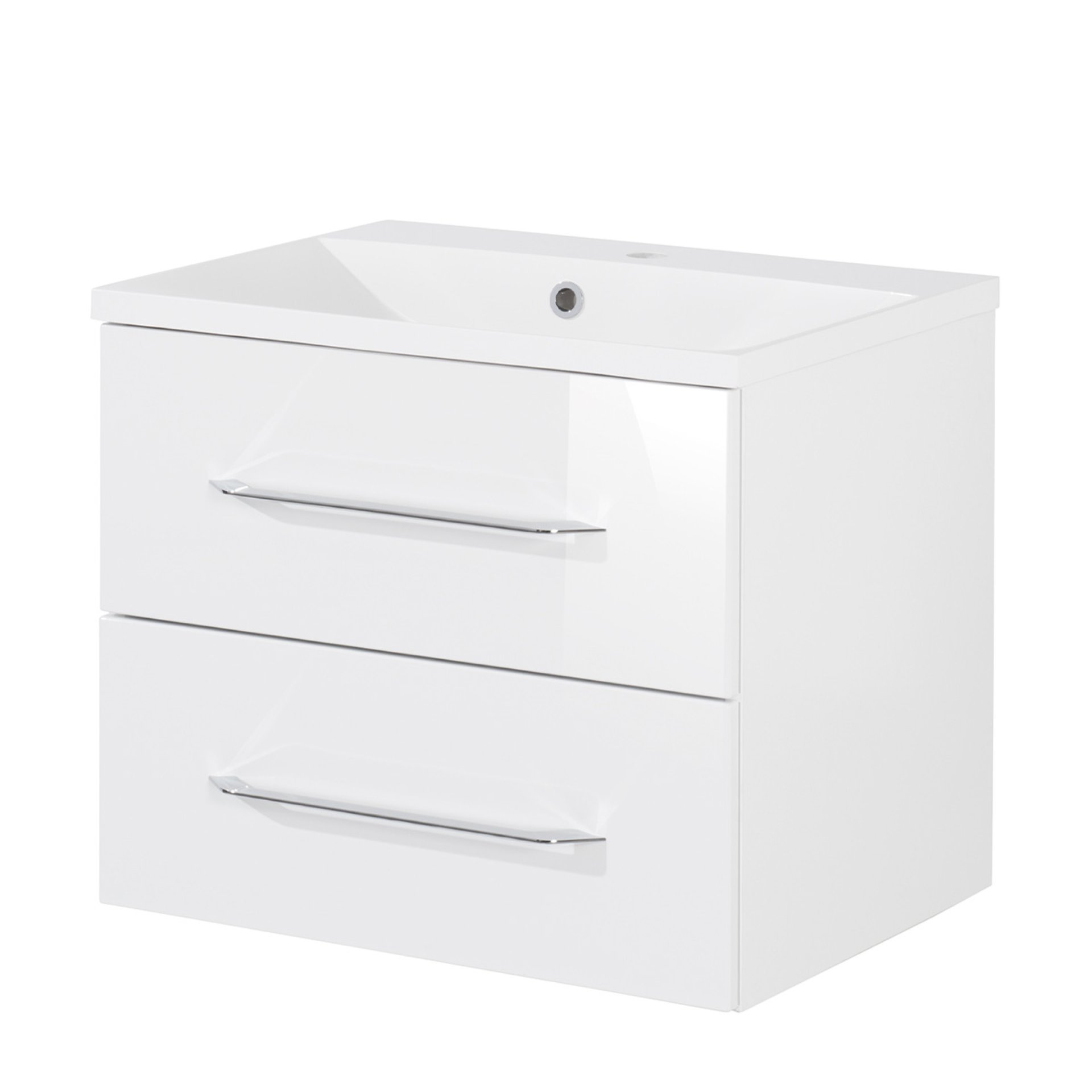 Fackelmann B.CLEVER Waschtisch Set Gussmarmor 60 cm, Weiß