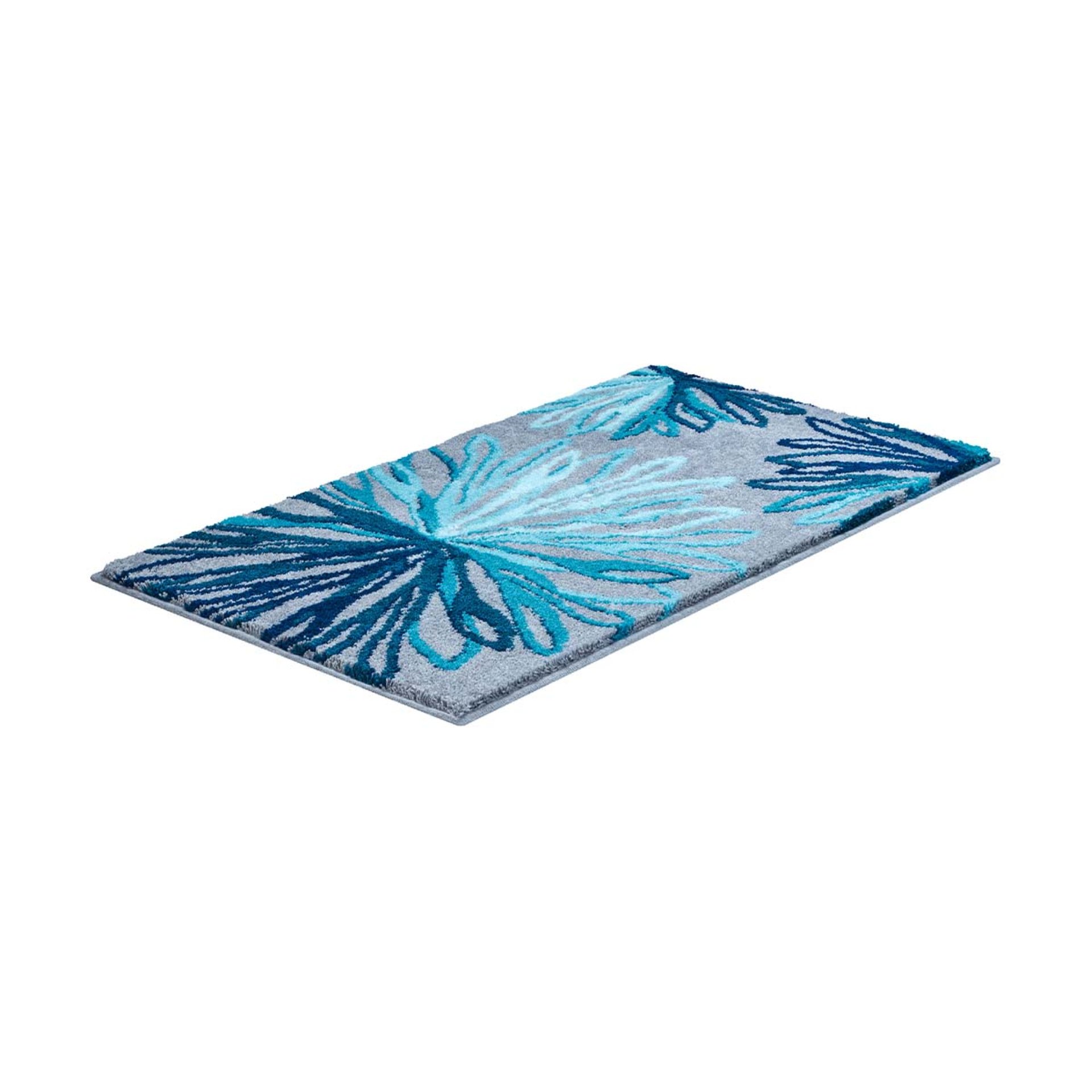 GRUND ART Badematte 60 x 100 cm, Blau/Grau