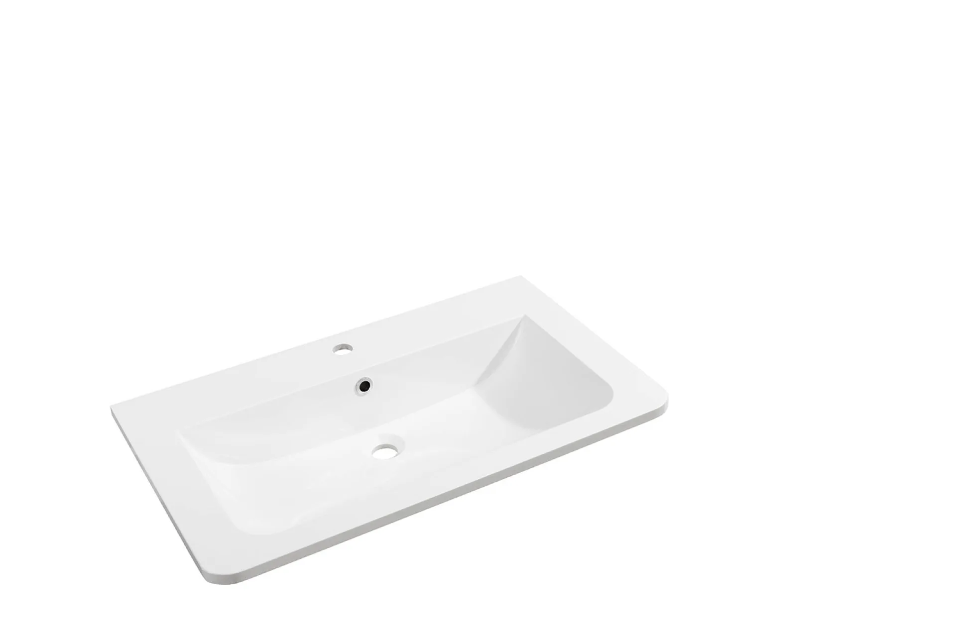 FACKELMANN LUXOR Waschbecken 80 cm breit, Weiß, Gussmarmor