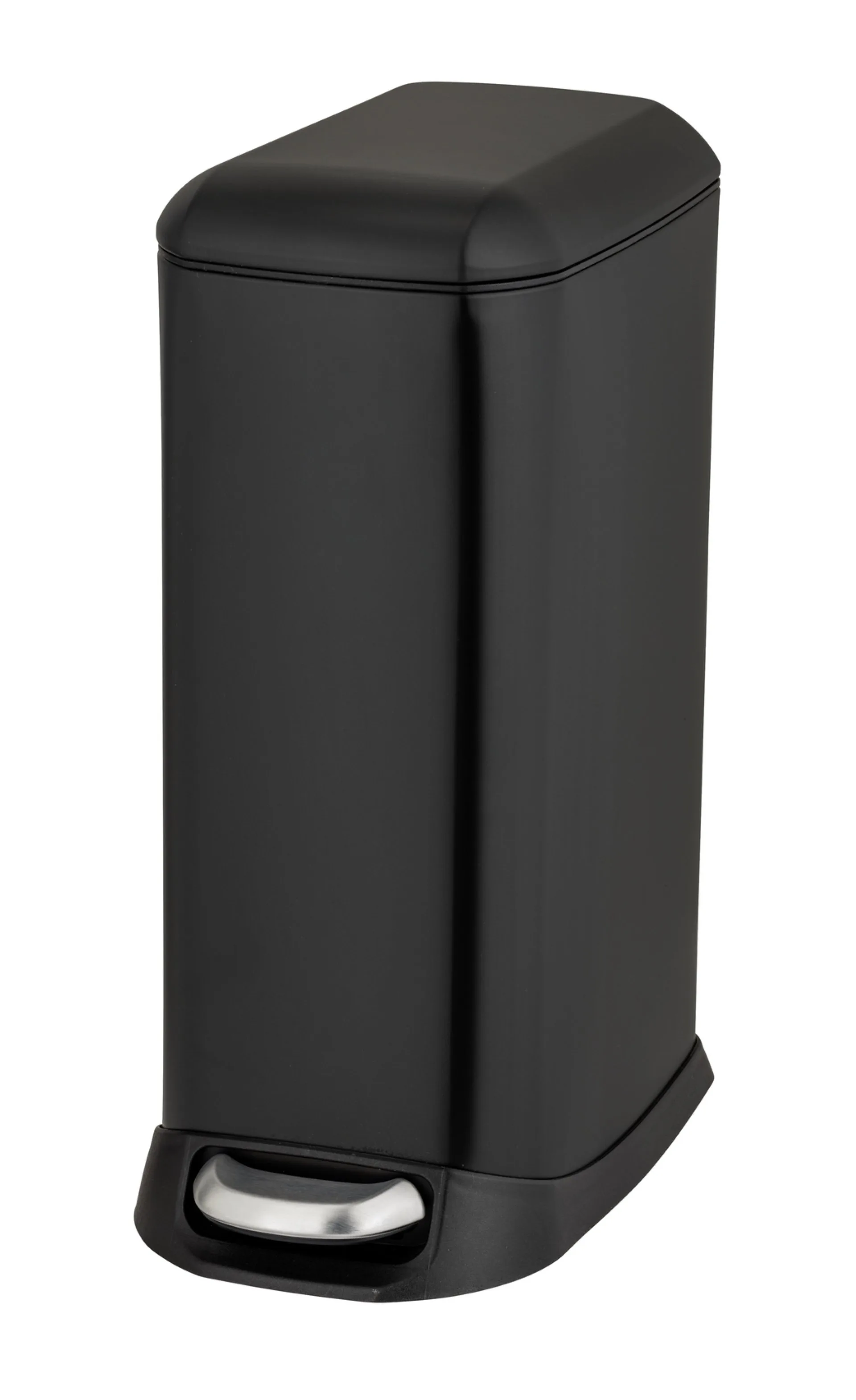 WENKO DESIGN Mülleimer 12 Liter, Schwarz, mit Absenkautomatik