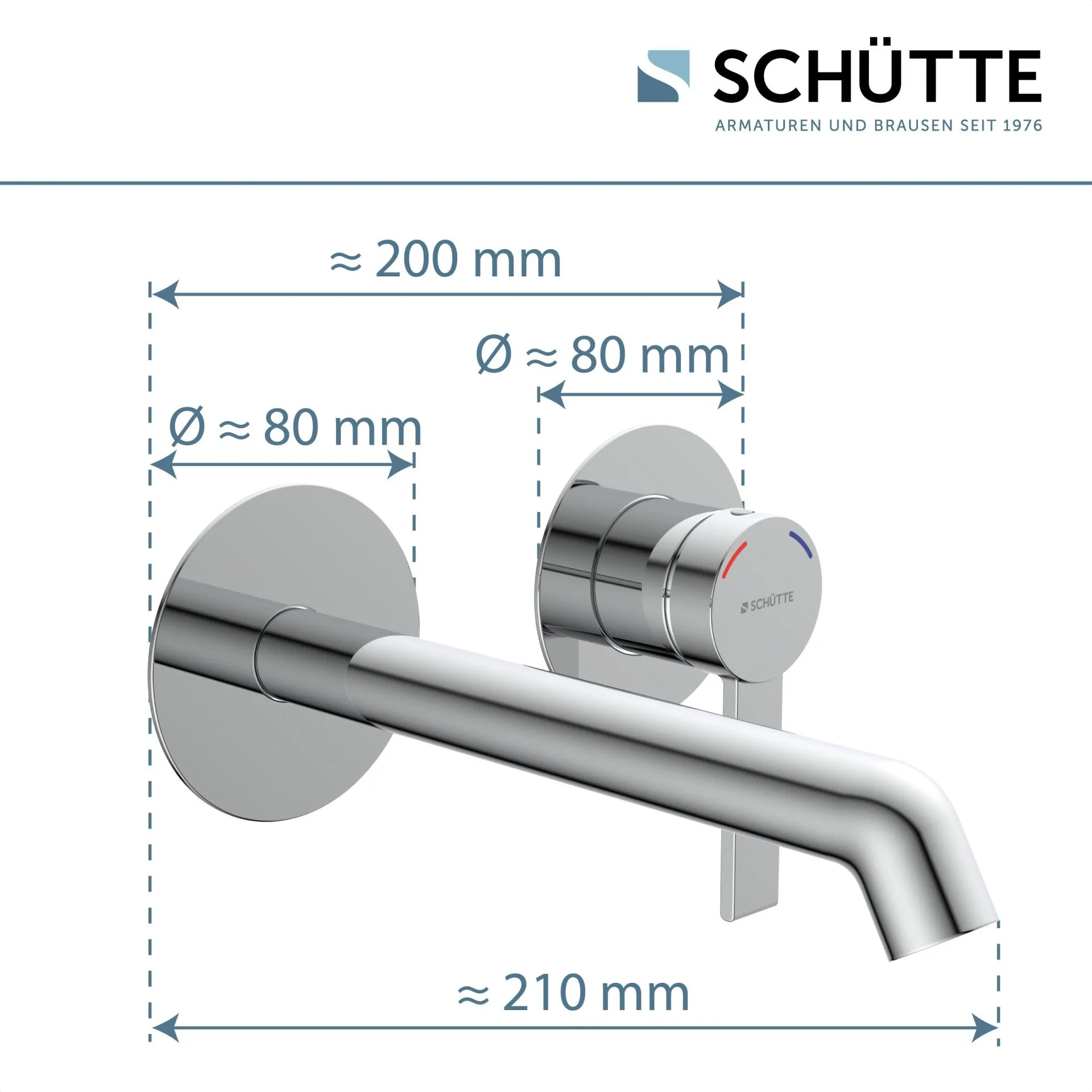 SCHÜTTE LOS ANGELES Waschtischarmatur, Chrom, für Wandmontage