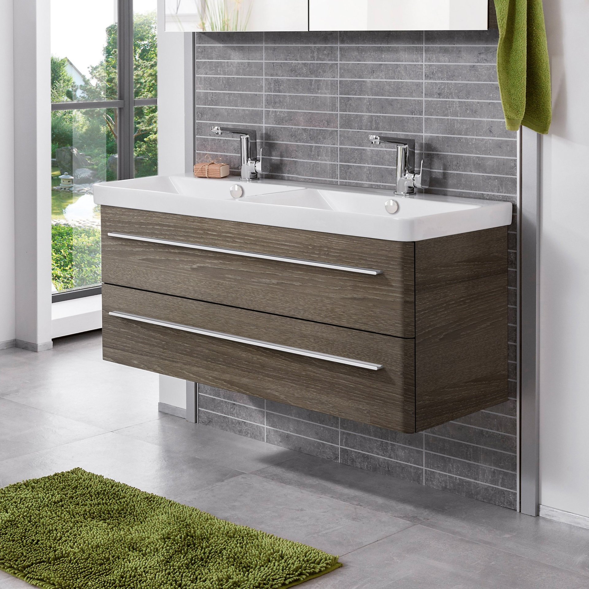 LANZET K8 Waschtischunterschrank 116 cm Dunkelbraun