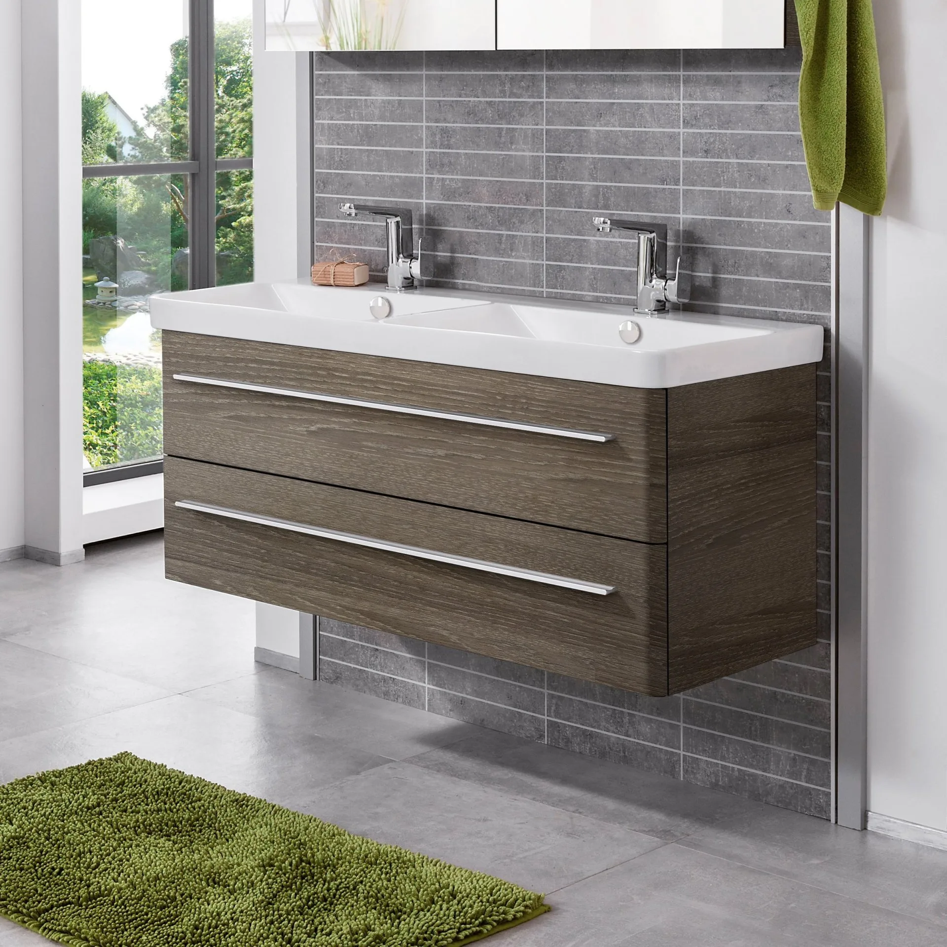 LANZET K8 Waschtischunterschrank 116 cm Dunkelbraun