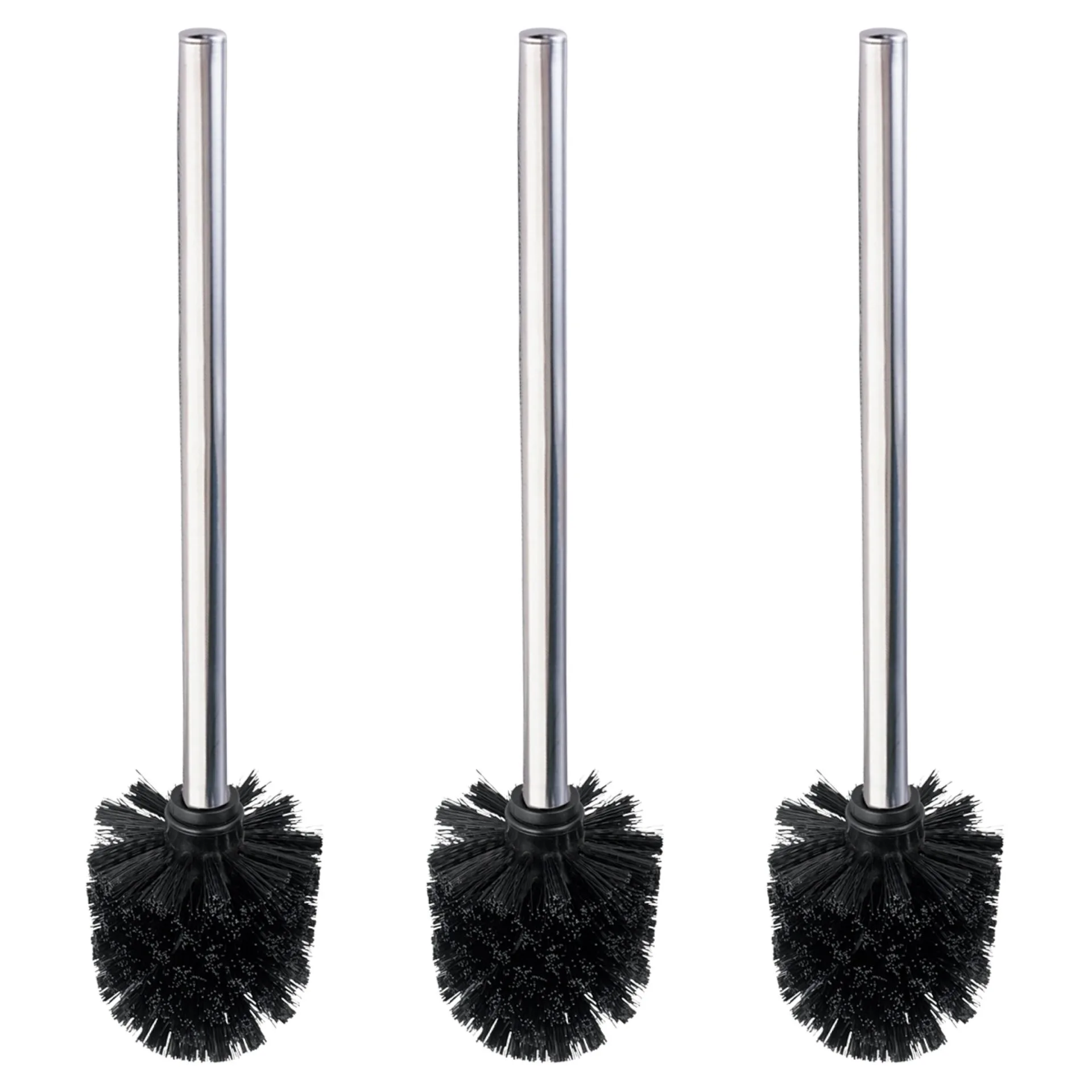 WENKO WC-Bürste Ø 8 x 35 cm, 3er Set, mit Edelstahlstiel Glänzend