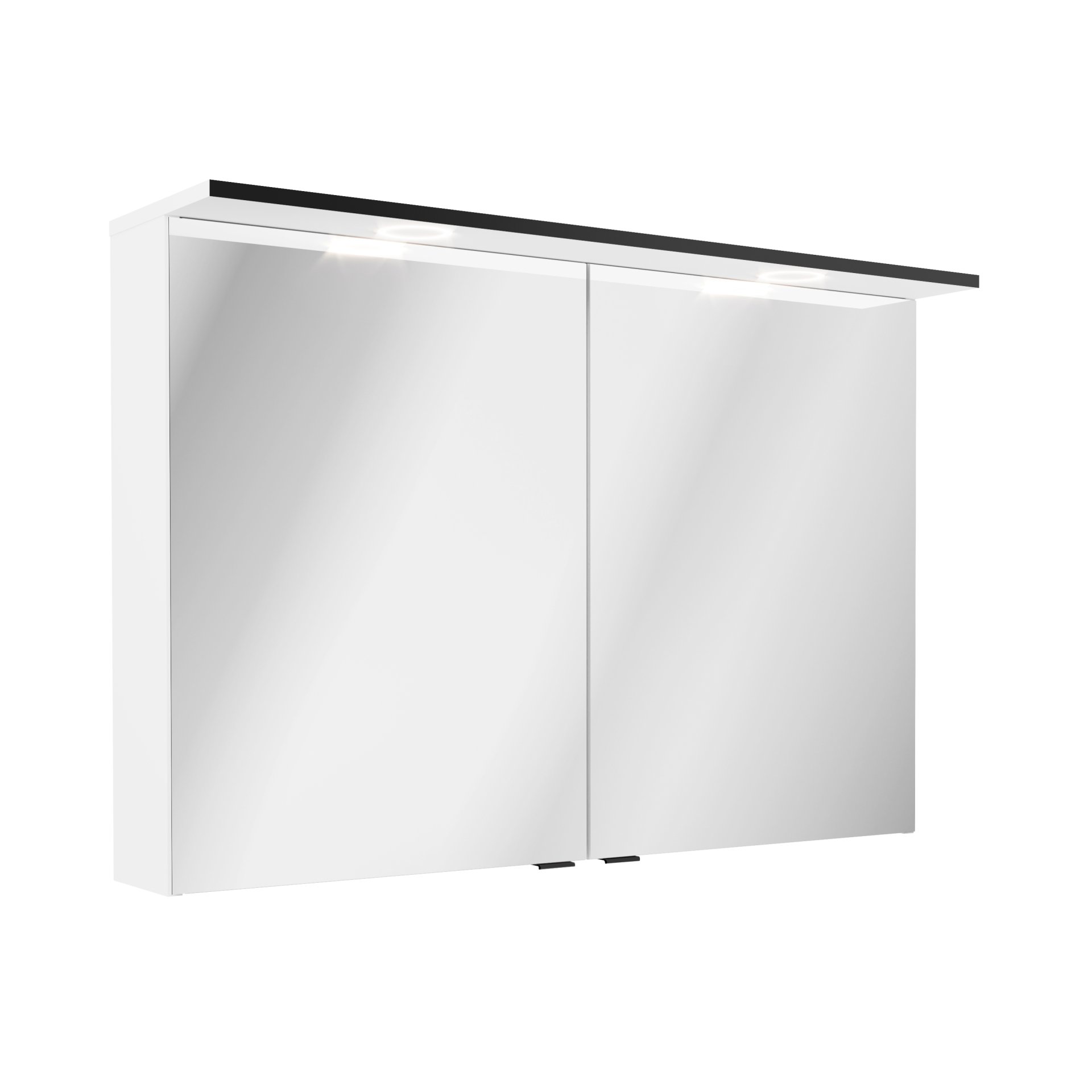 FACKELMANN FLAIR LED Spiegelschrank 100 cm breit, Weiß/Anthrazit
