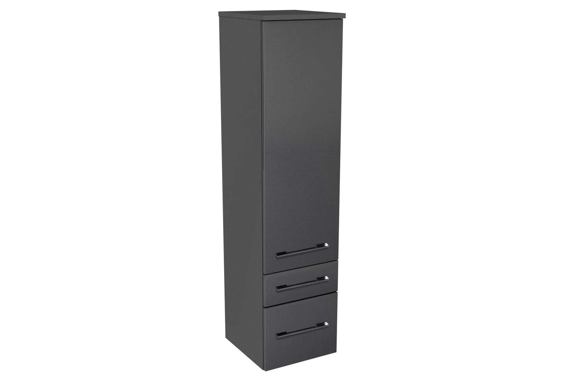 LANZET Midischrank 30 cm breit, Anthrazit, Türanschlag links, 2 Schubladen