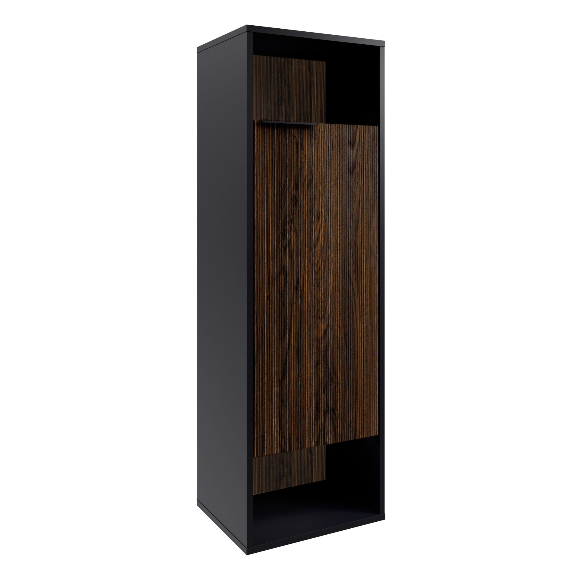 FACKELMANN B.PARIS Midischrank 40 cm breit, Braun Dunkel/Schwarz, Türanschlag rechts