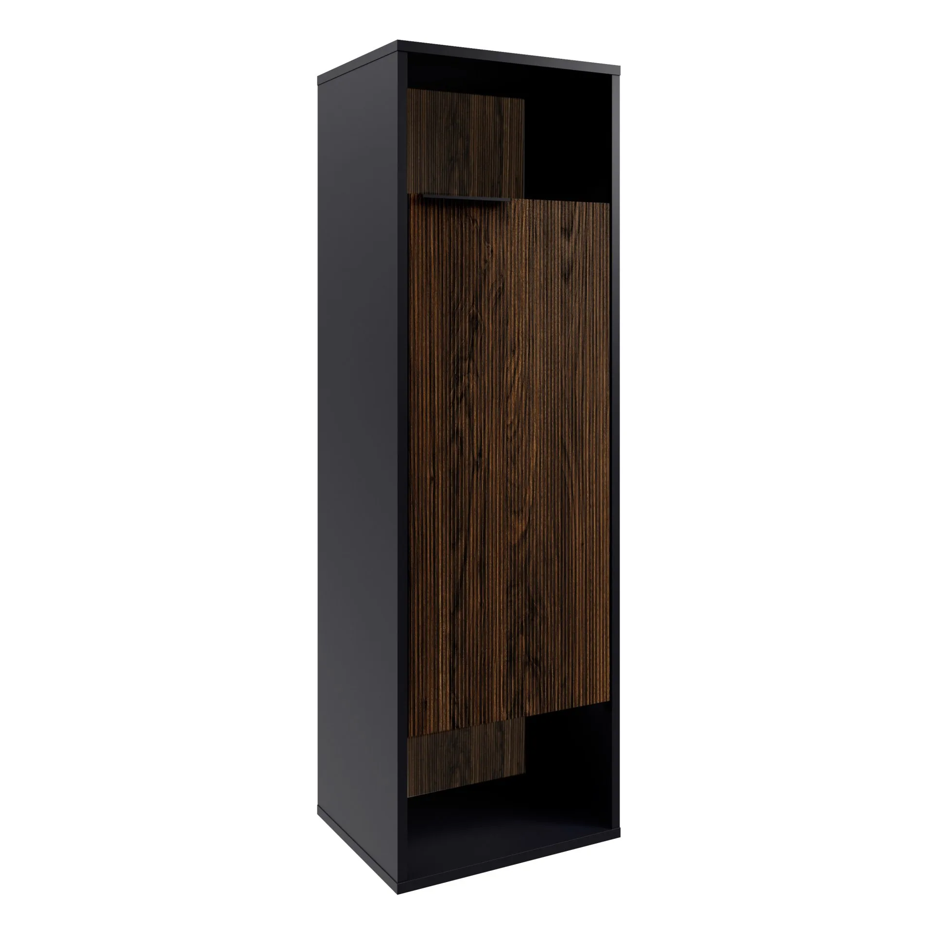 FACKELMANN B.PARIS Midischrank 40 cm breit, Braun Dunkel/Schwarz, Türanschlag rechts