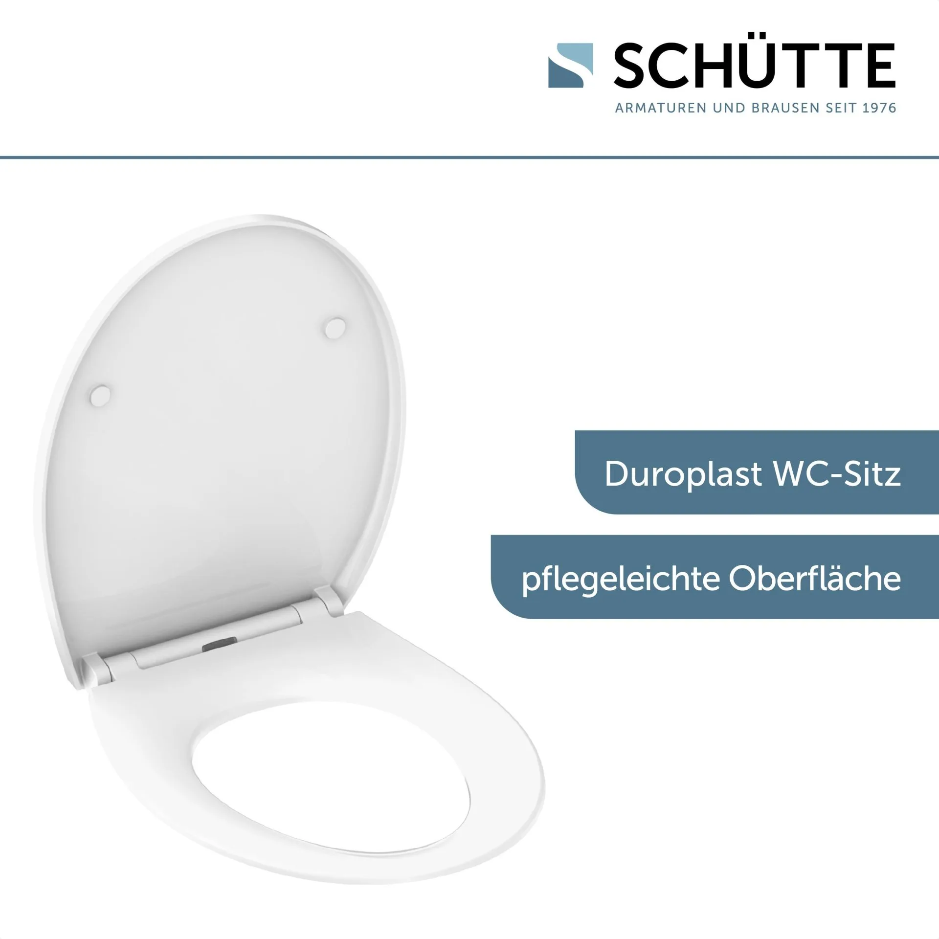SCHÜTTE LED WC-Sitz, Weiß, Kunststoff, mit Absenkautomatik und Schnellverschluss