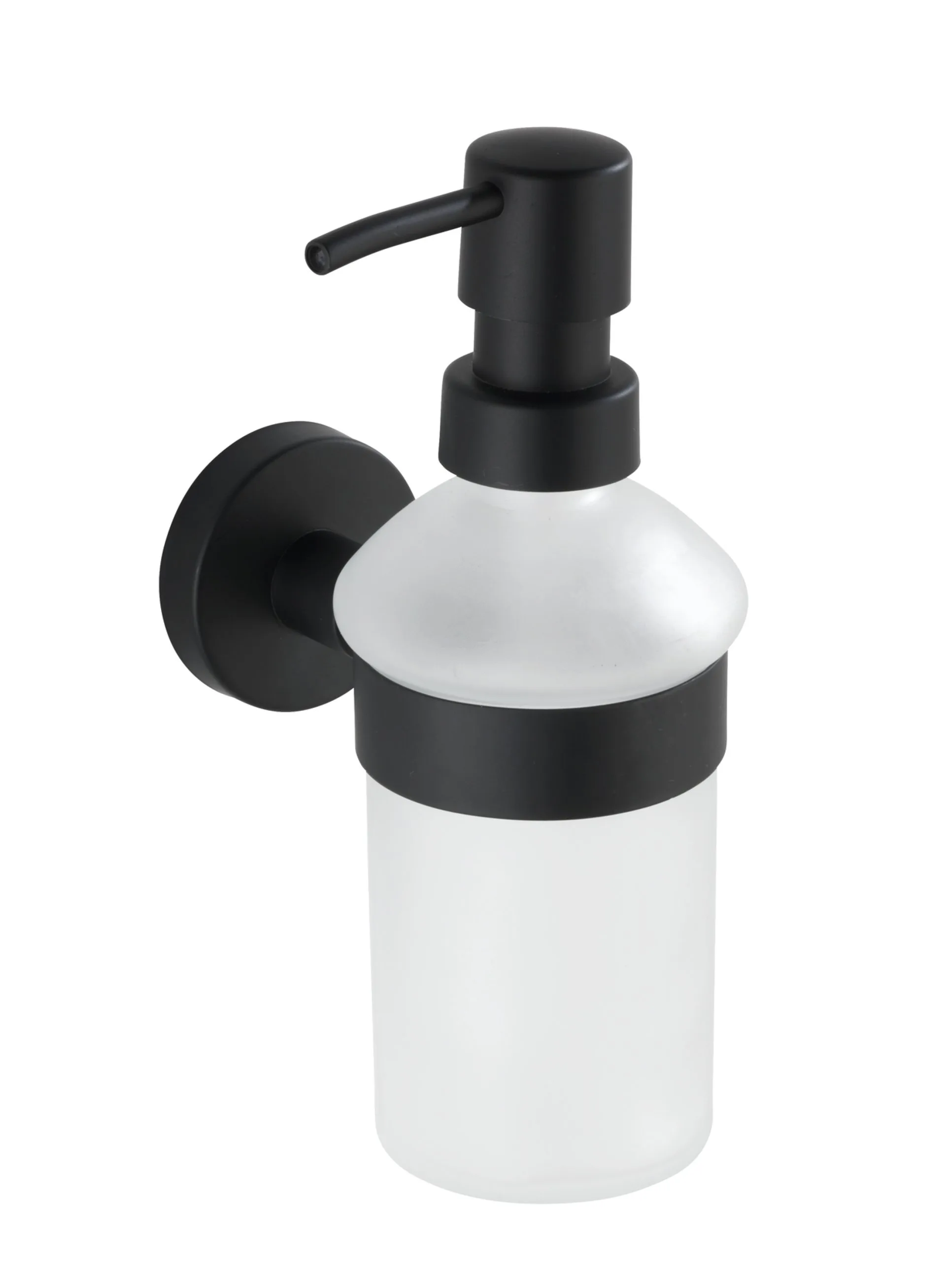 WENKO BOSIO Seifenspender 200 ml, Schwarz matt, Edelstahl rostfrei
