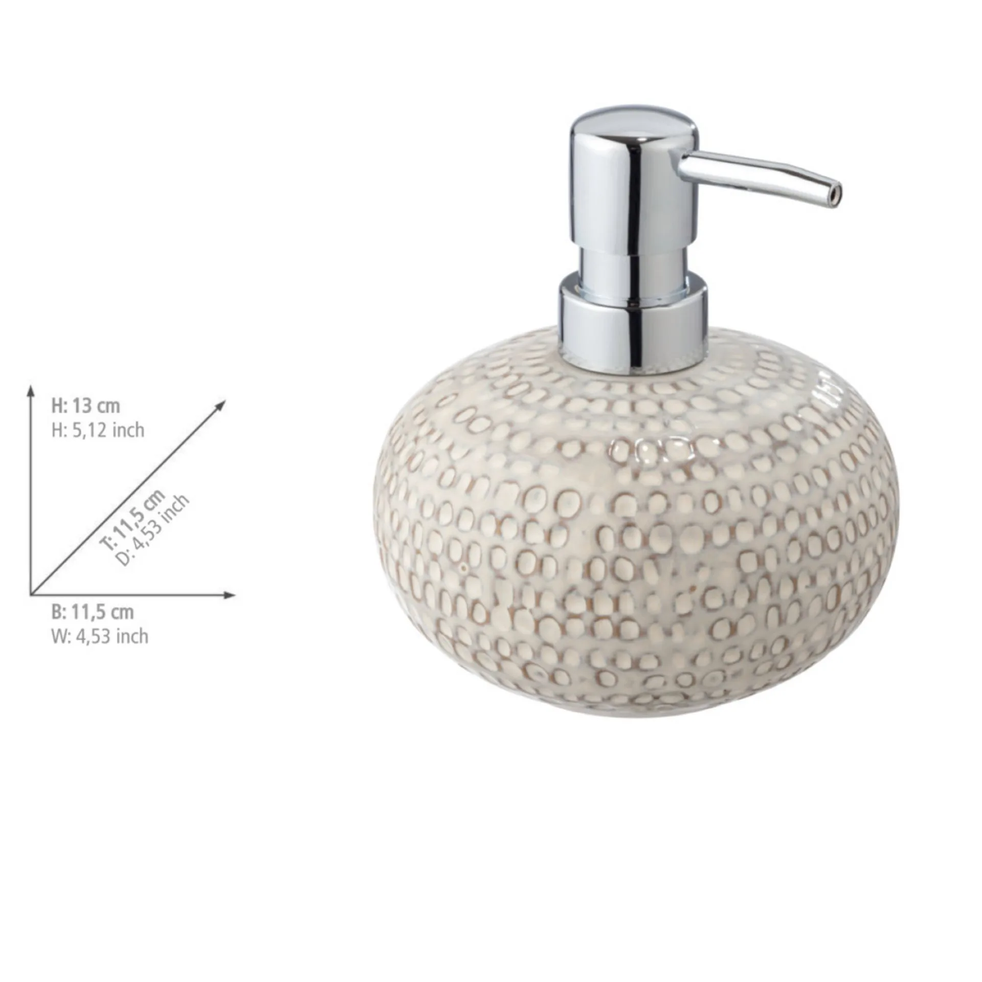 WENKO PERGOLE Accessoire Set, Beige, Zahnputzbecher, Seifenspender, Keramik