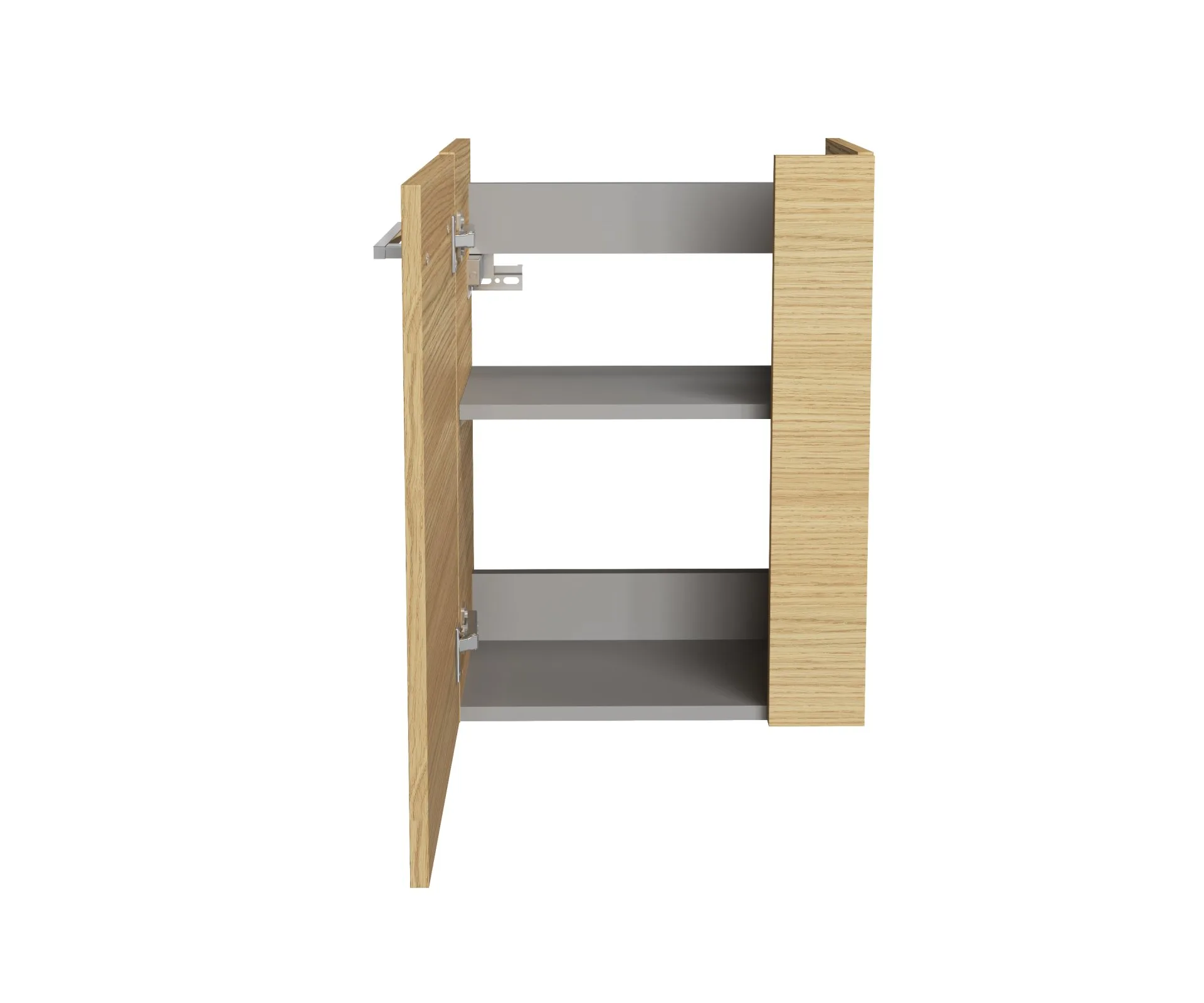 FACKELMANN SBC B.STYLE Gäste WC Waschtisch Set 45 cm breit, Braun, Waschbecken Glas Weiß, Türanschlag links