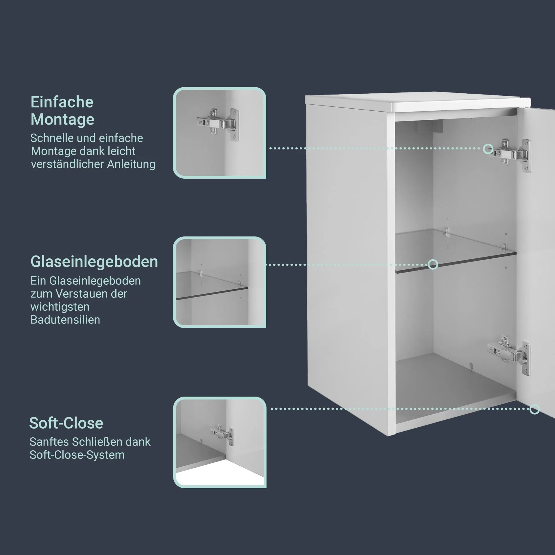 FACKELMANN MILANO Unterschrank 30 cm breit, Weiß