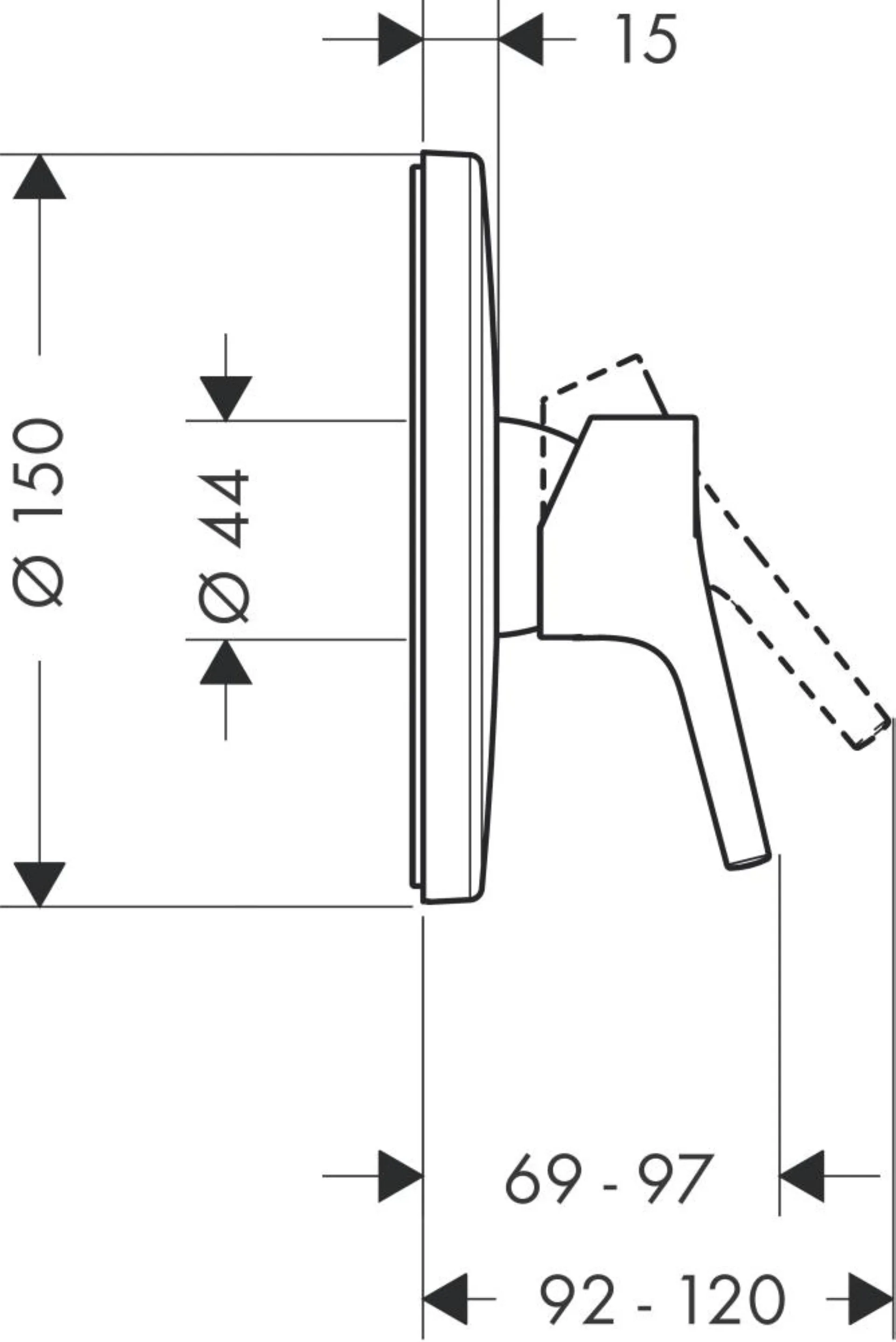 HANSGROHE TALIS S Brausearmatur, Chrom, Unterputz