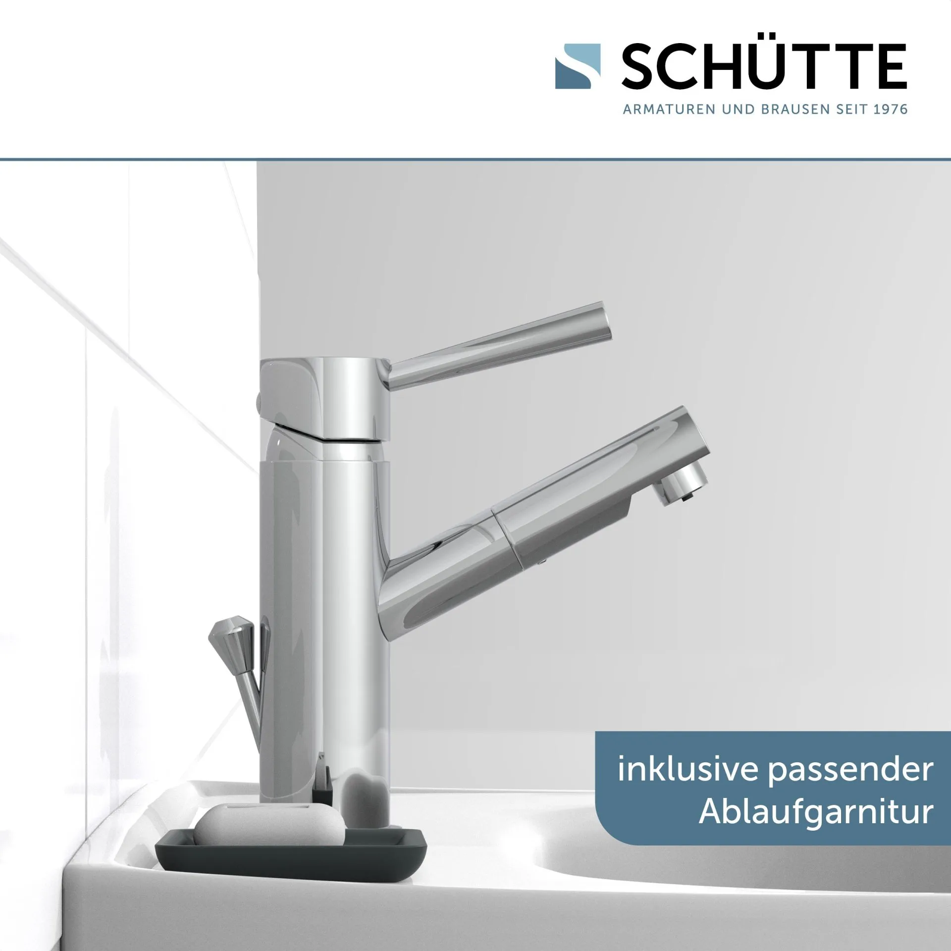 SCHÜTTE CORNWALL Waschtischarmatur, Chrom, Niederdruck