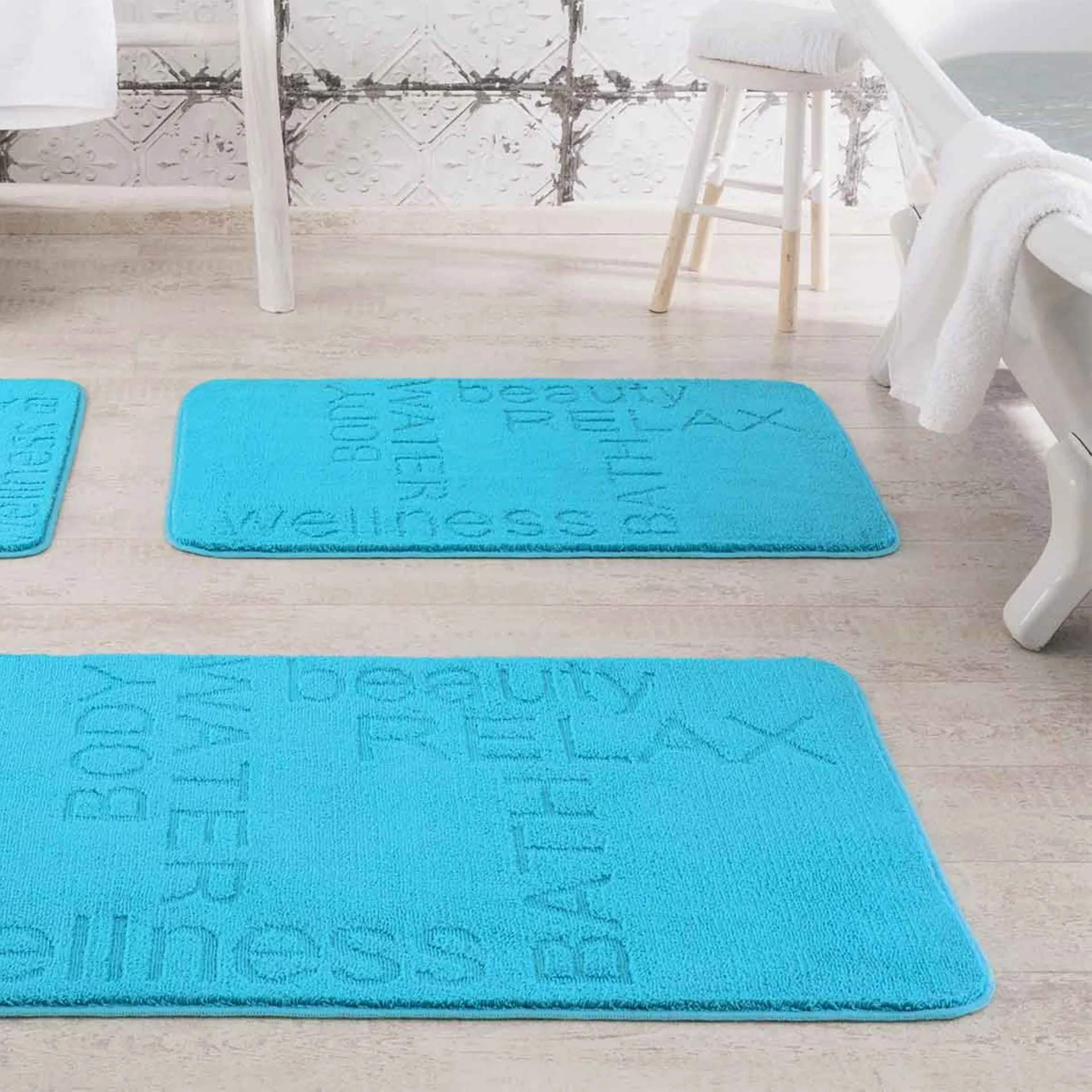 GRUND FEELING Badematte 70 x 120 cm, Blau