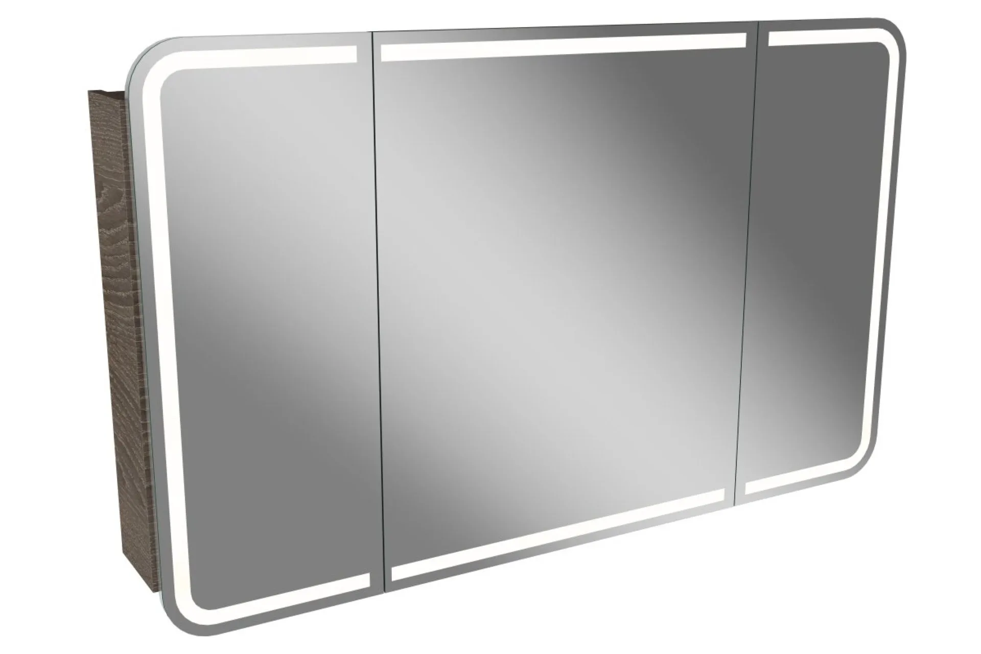 LANZET M9 LED Spiegelschrank 120 cm breit, Braun dunkel