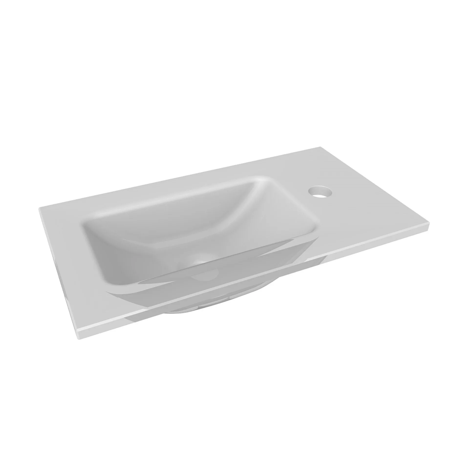 FACKELMANN SBC LUNA Gäste WC Waschtisch Set mit Spiegel 45 cm breit, Anthrazit, Waschbecken Glas Weiß, Türanschlag links + Waschbeckenbeleuchtung