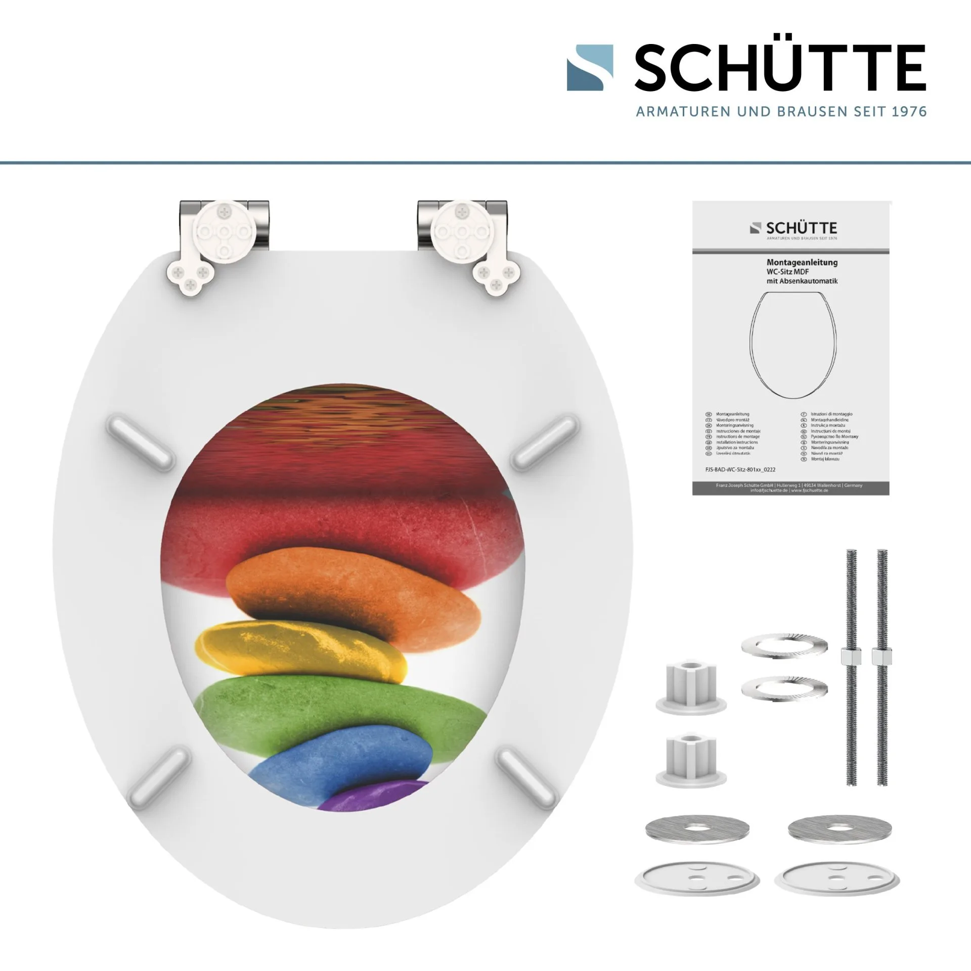 SCHÜTTE COLORFUL STONES, WC-Sitz, mit Absenkautomatik