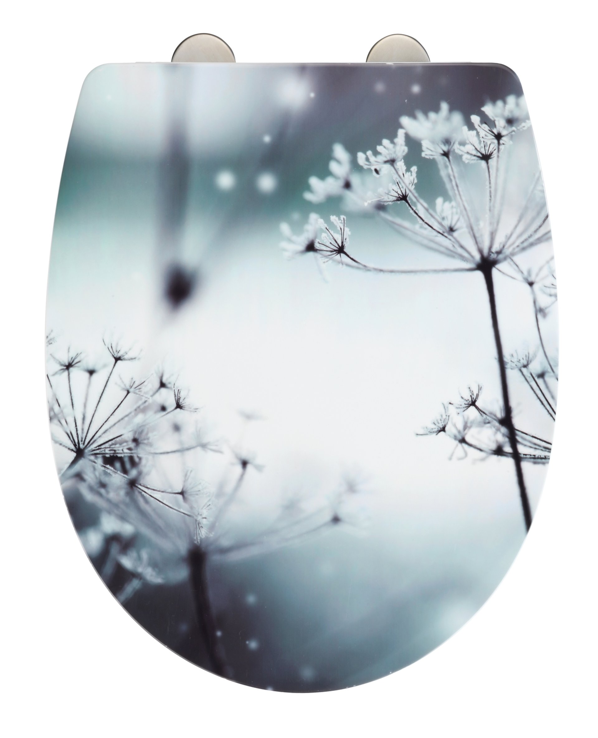 WENKO POLAR WC-Sitz, Weiß/Blau, Hochglanz, 350 kg Tragkraft, mit Absenkautomatik