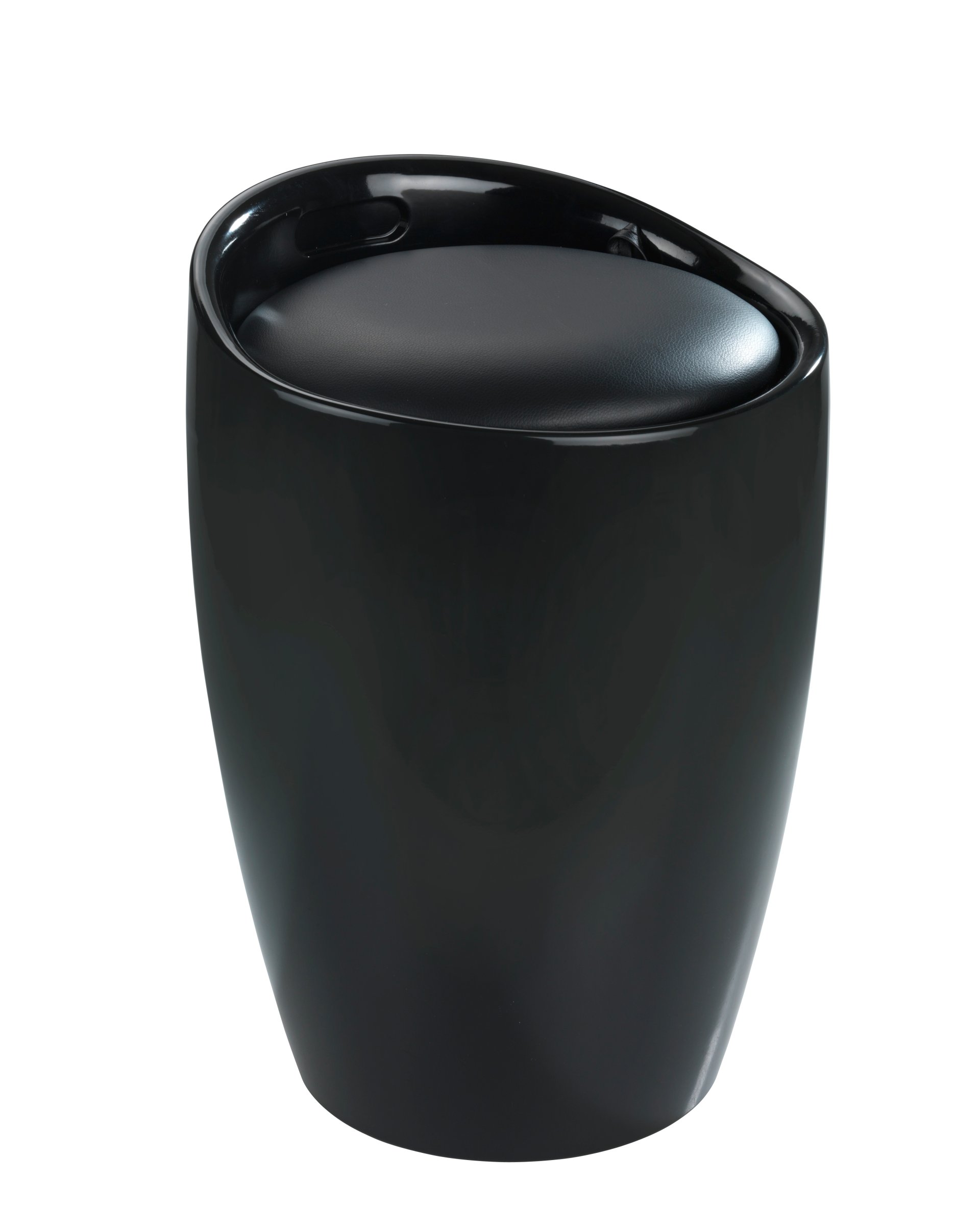 WENKO CANDY Badhocker, Schwarz, mit herausnehmbarem Wäschesack