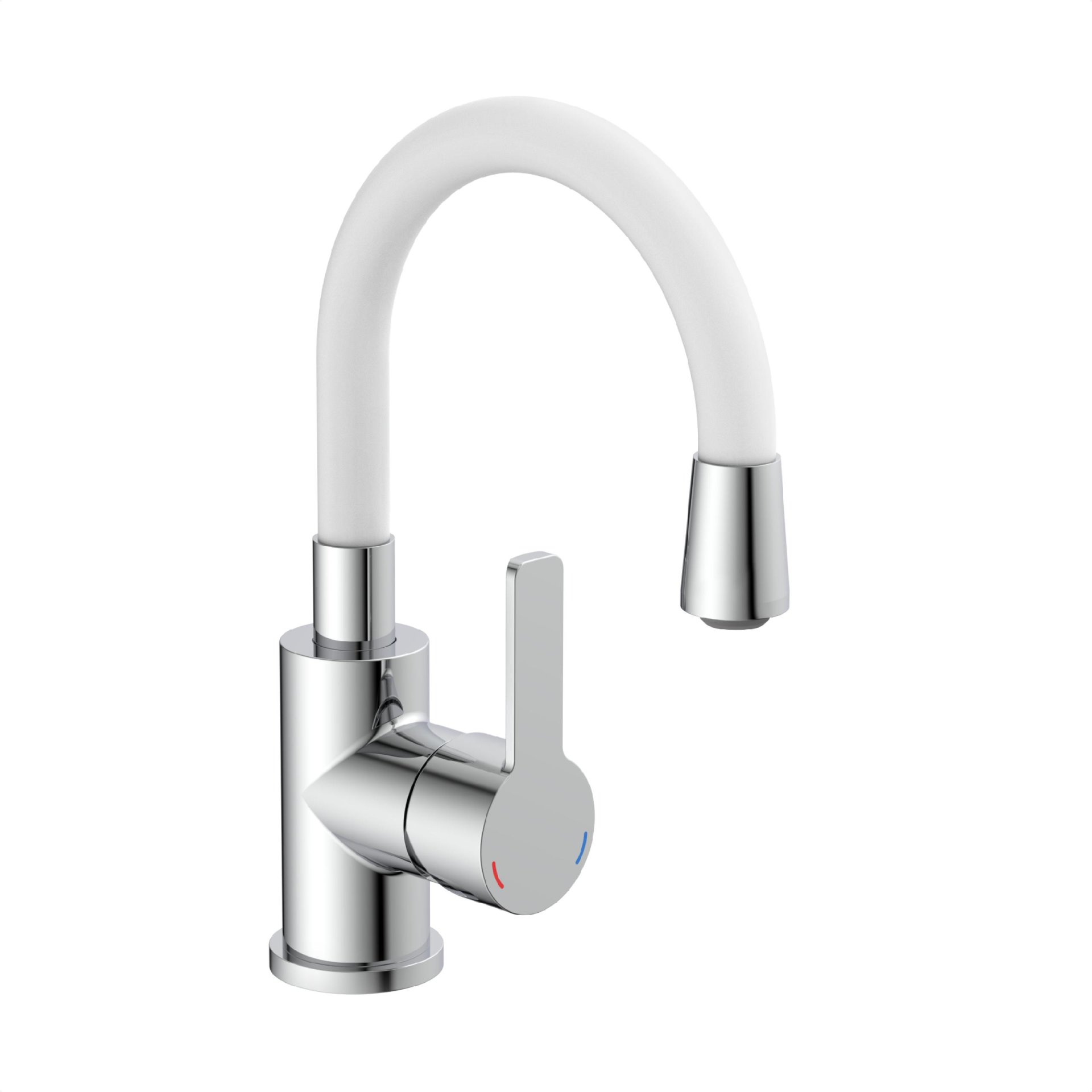 EISL FLEXO Waschtischarmatur, Chrom/Weiß, mit flexiblem Auslauf